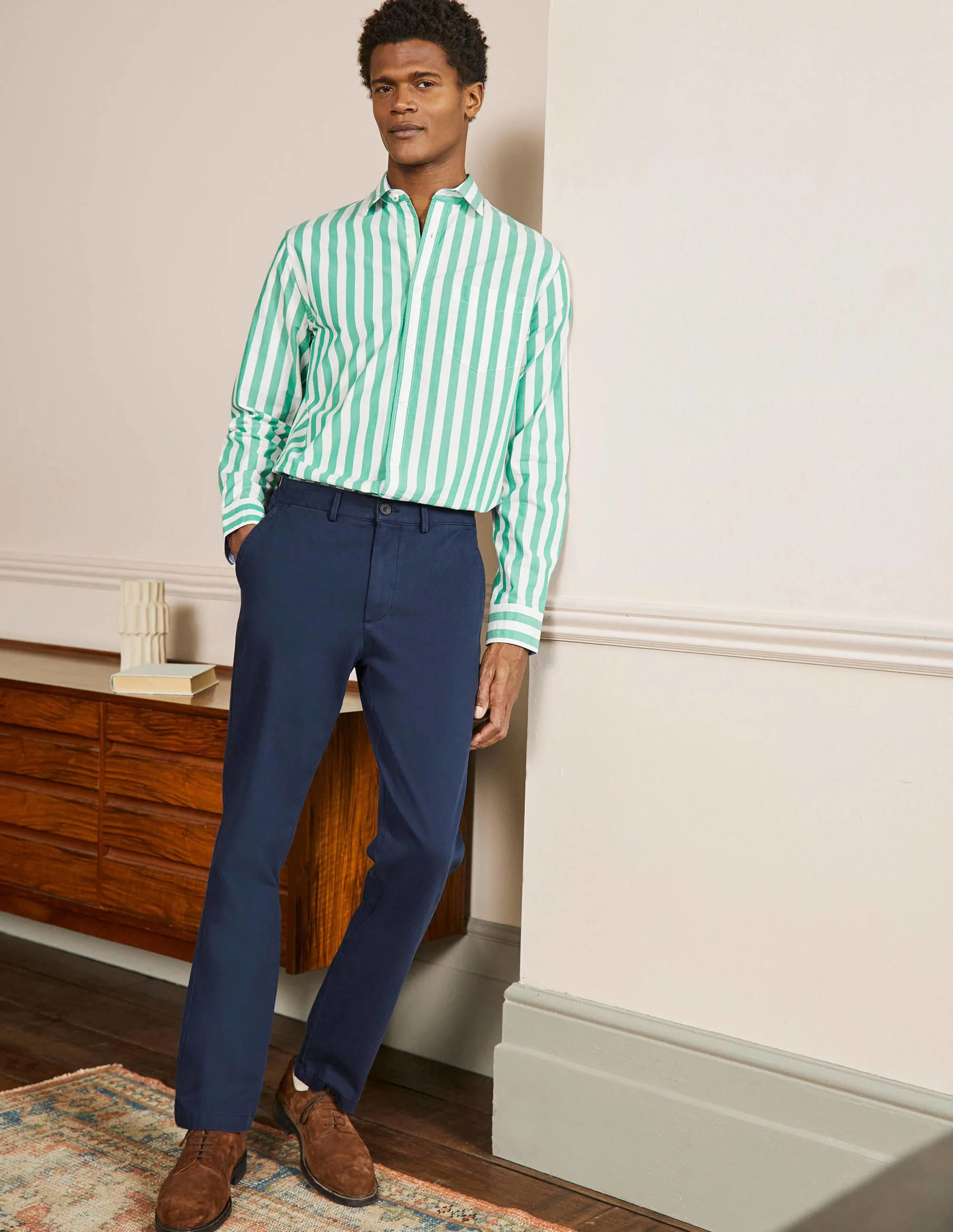 Straight Leg Chinos-Navy