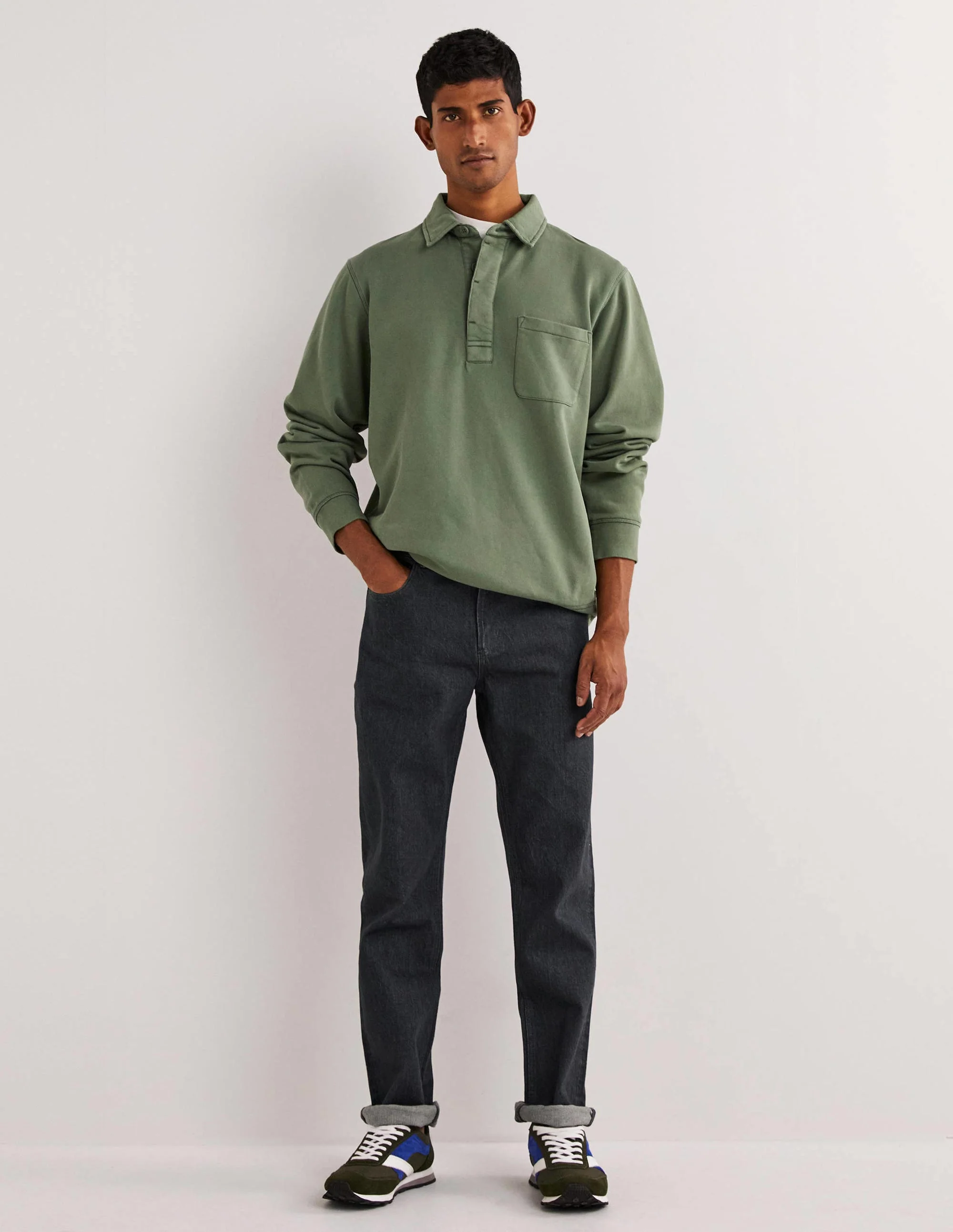 Straight Leg Jeans-Grey