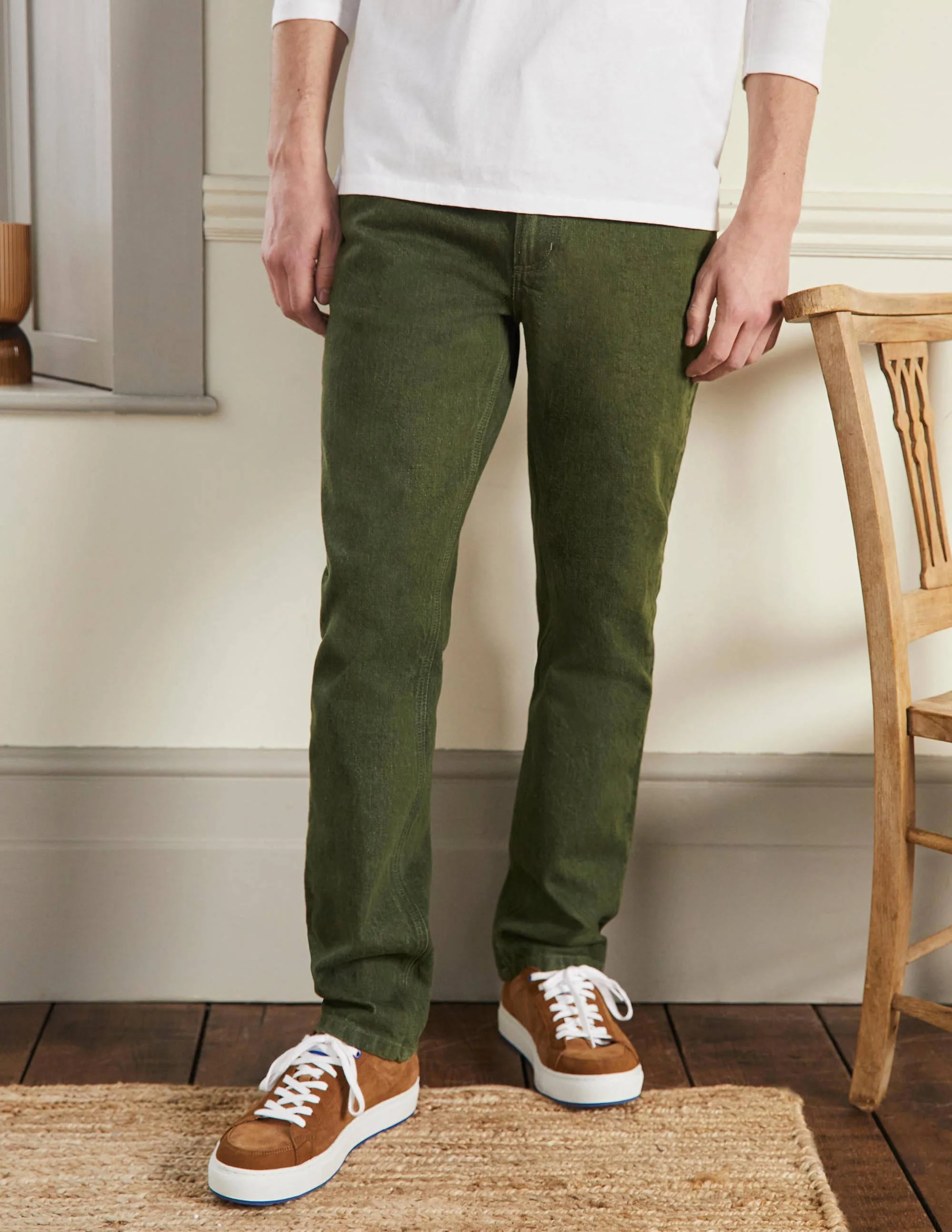 Straight Leg Jeans-Khaki Green - Image 4