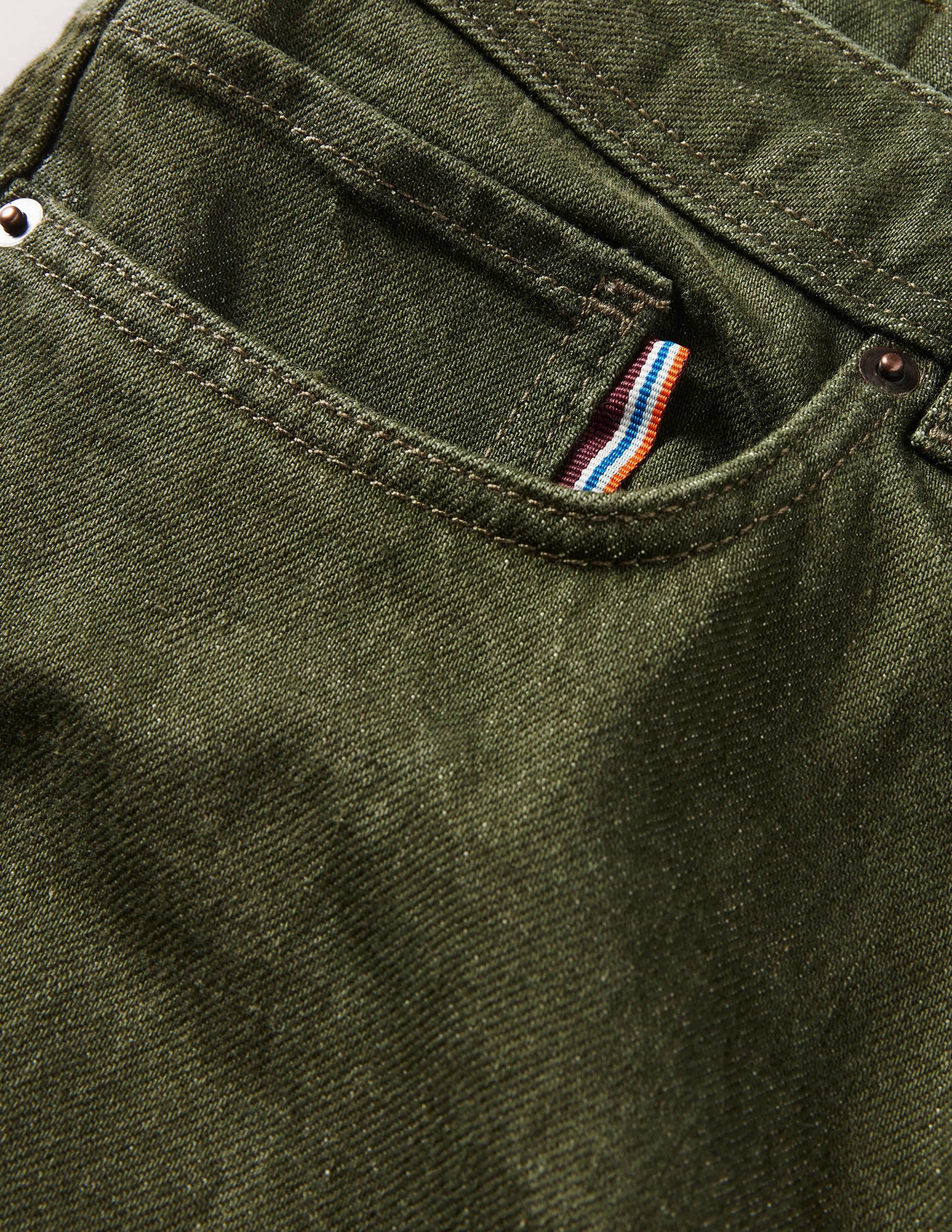 Straight Leg Jeans-Khaki Green - Image 6