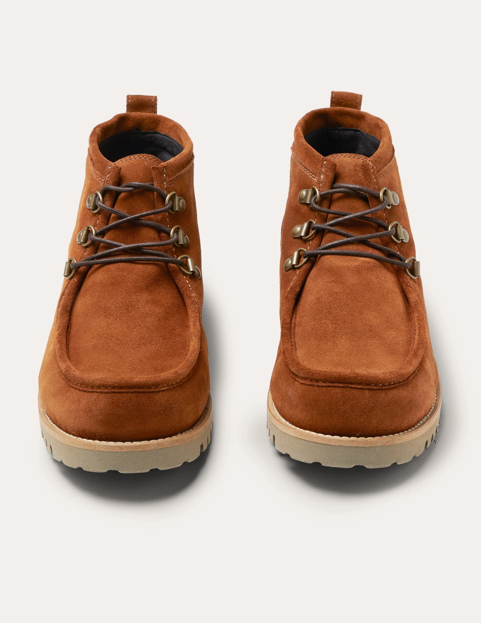 Suede Lace Up Boots-Light Brown - Image 2