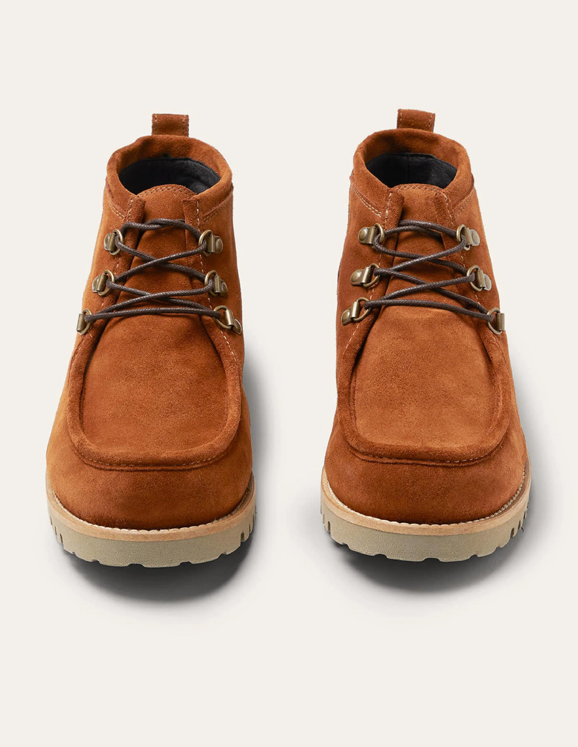 Suede Lace Up Boots-Light Brown - Image 5
