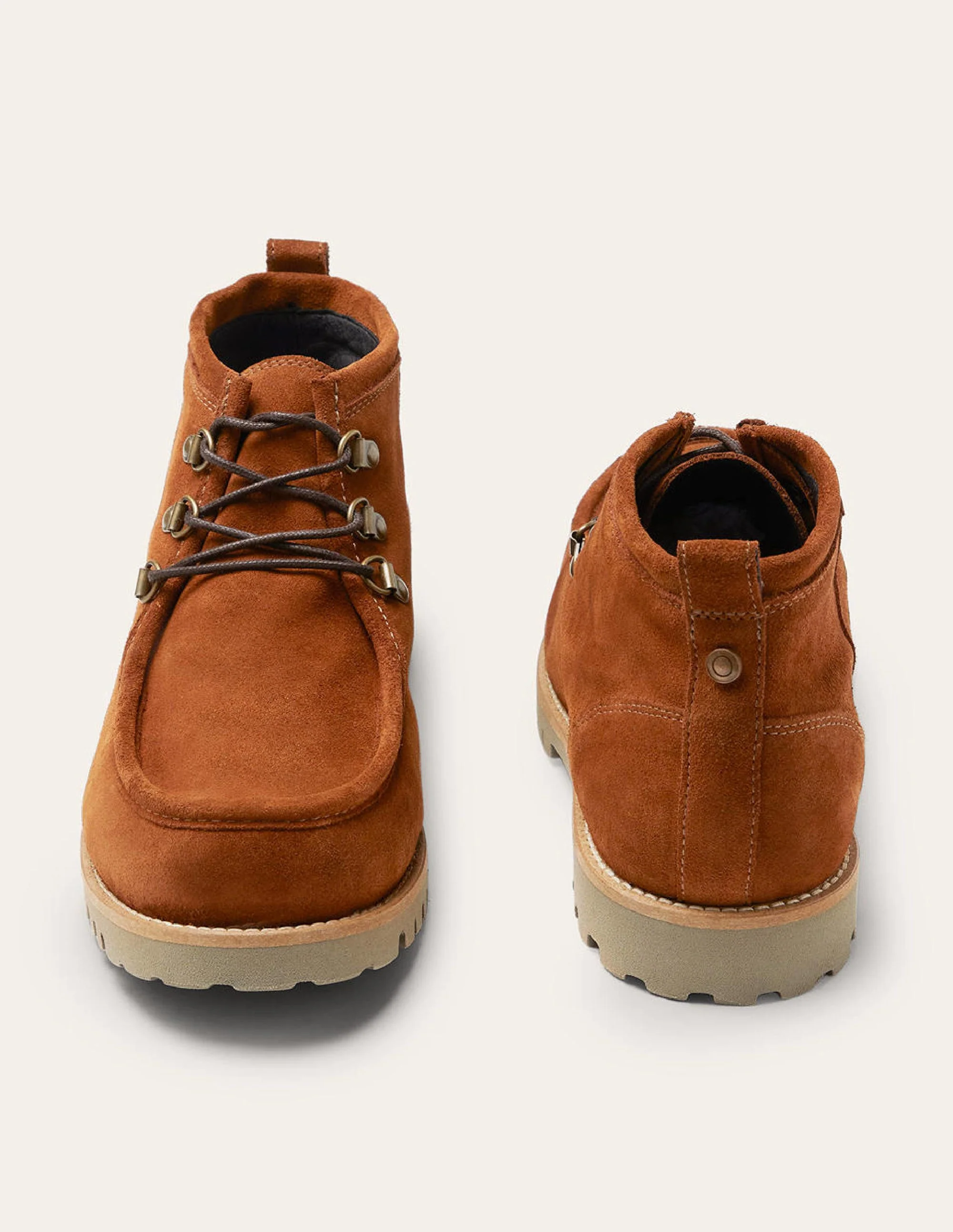 Suede Lace Up Boots-Light Brown - Image 6