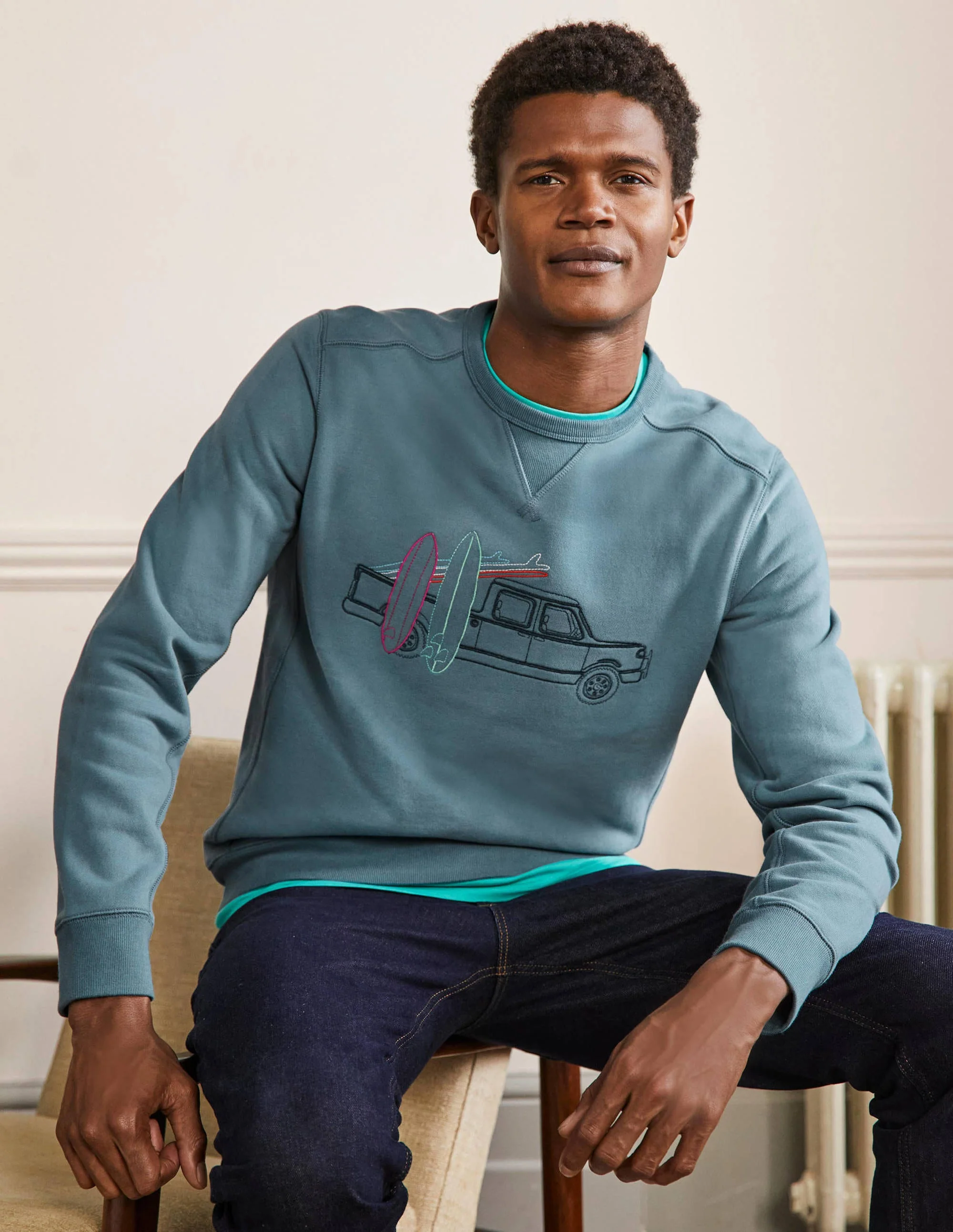Supersoft Sweatshirt-Aegean Blue Surf