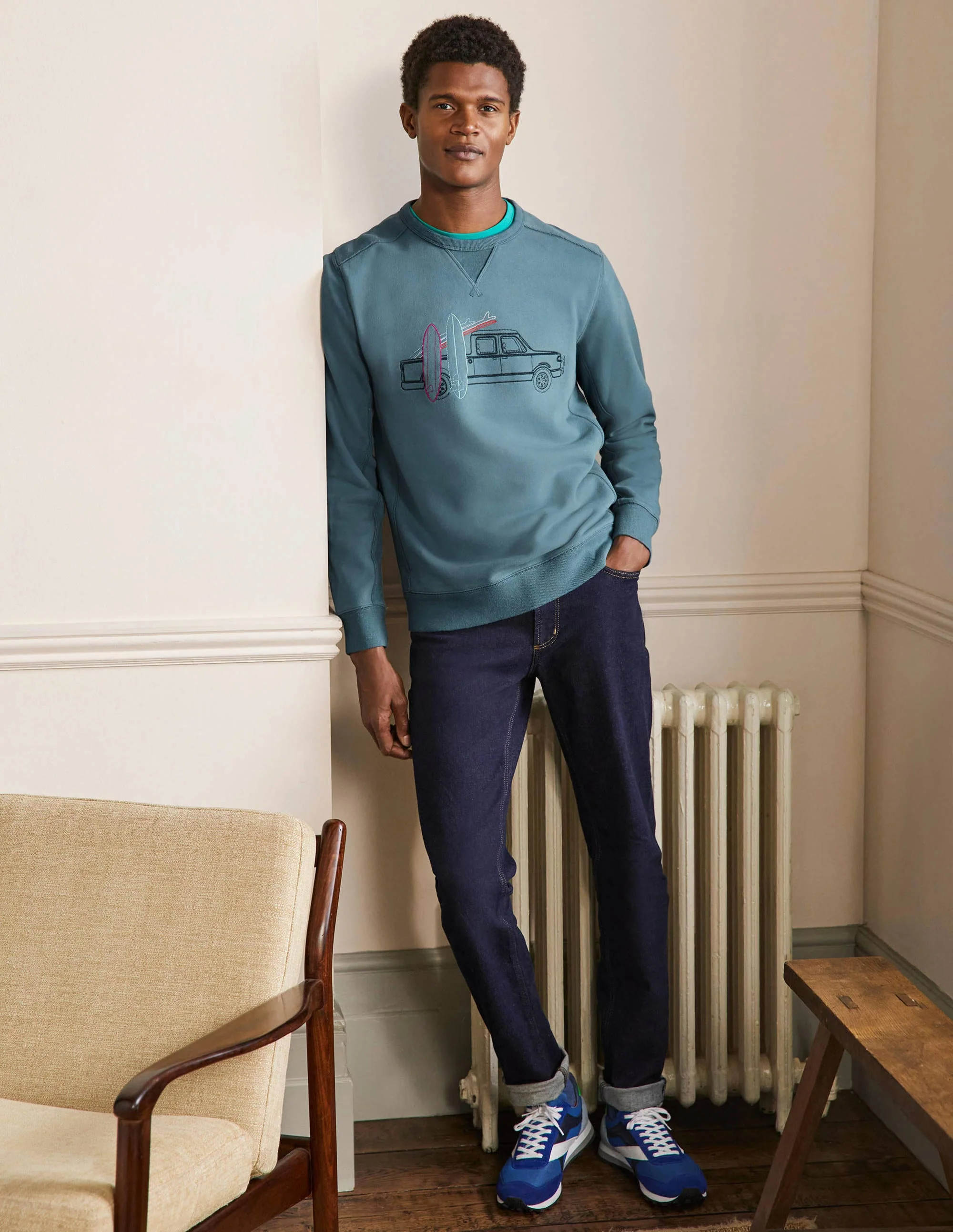 Supersoft Sweatshirt-Aegean Blue Surf - Image 4