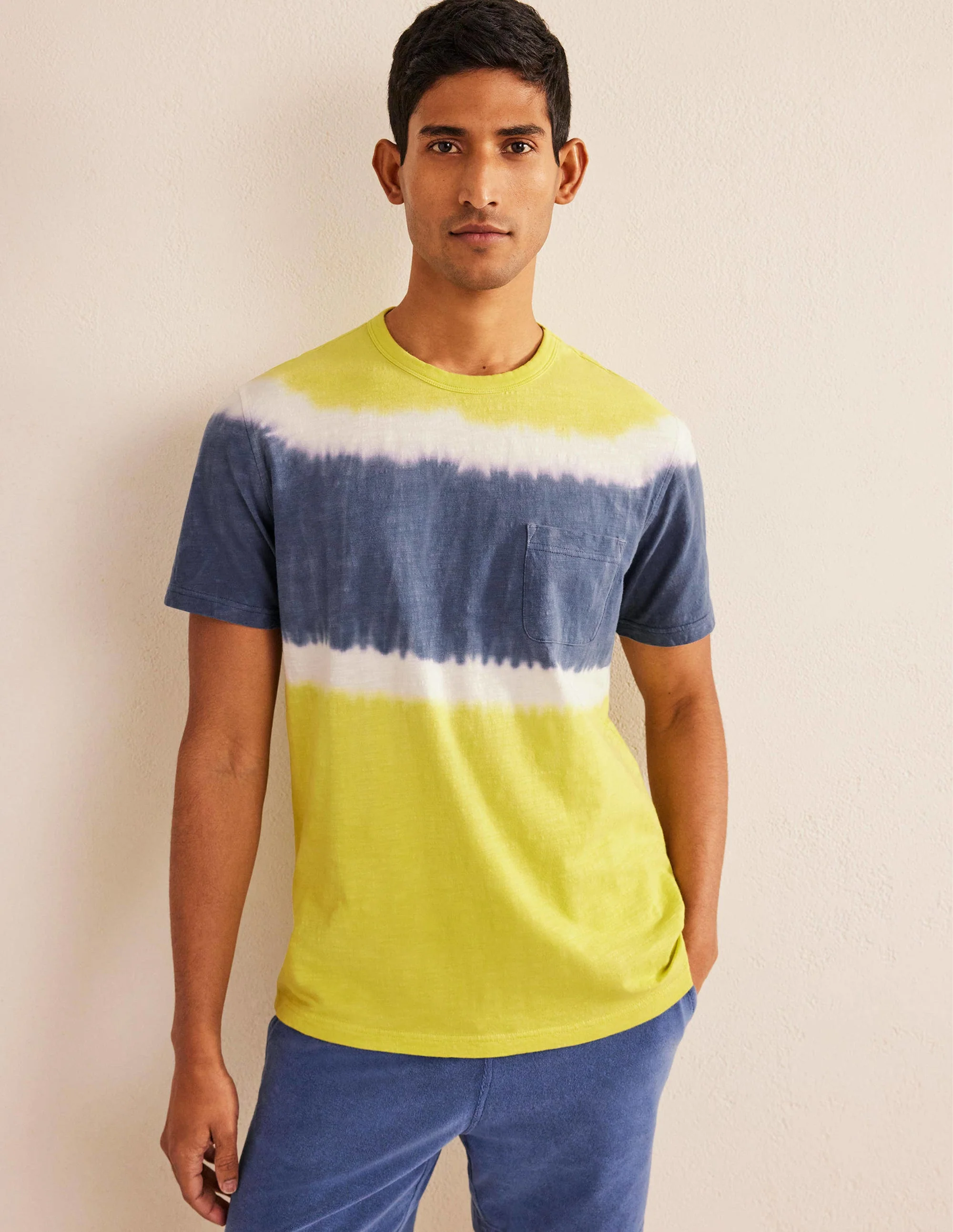 Tie Dye Laundered T-shirt-Gooseberry Yellow - Image 4