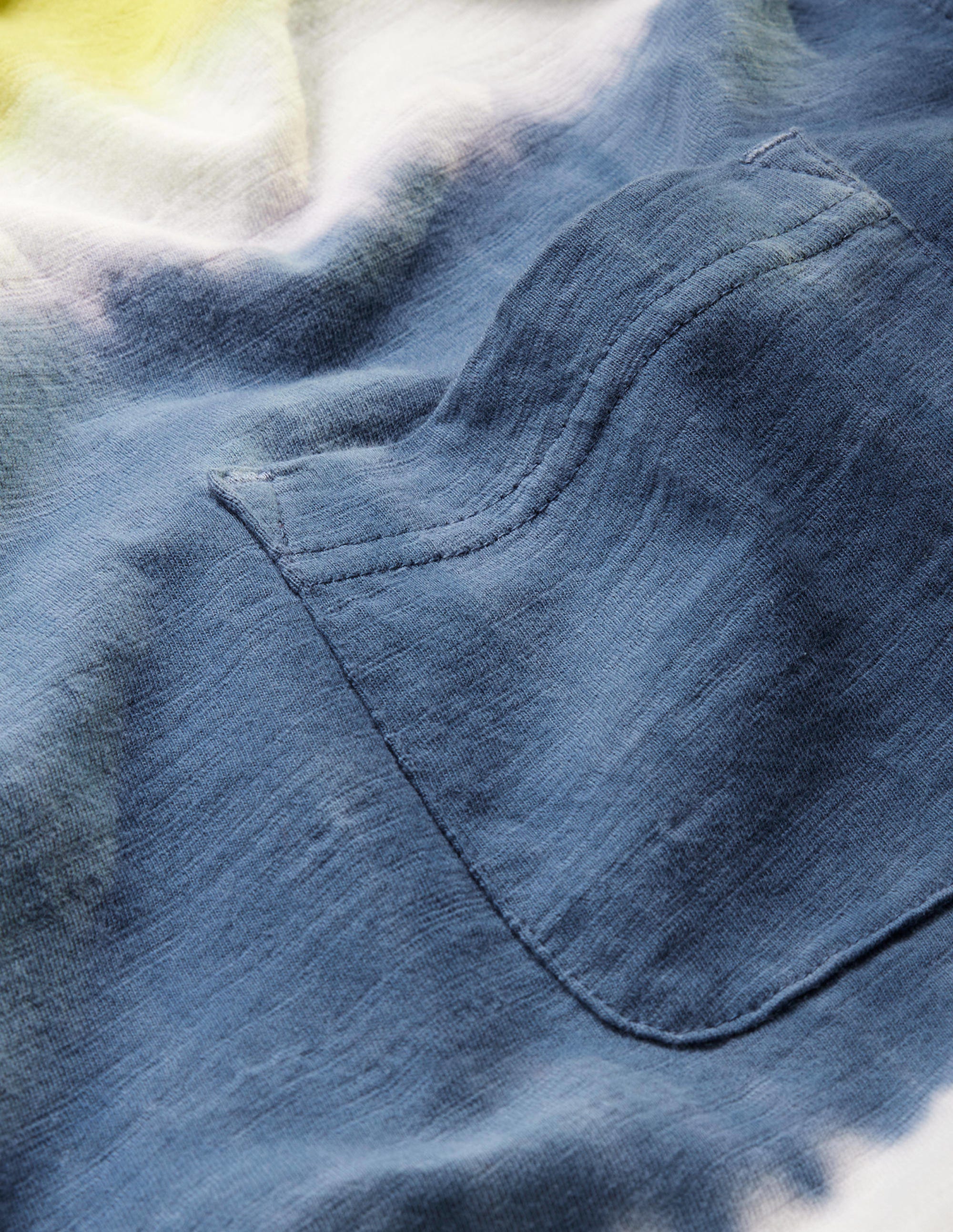 Tie Dye Laundered T-shirt-Gooseberry Yellow - Image 6