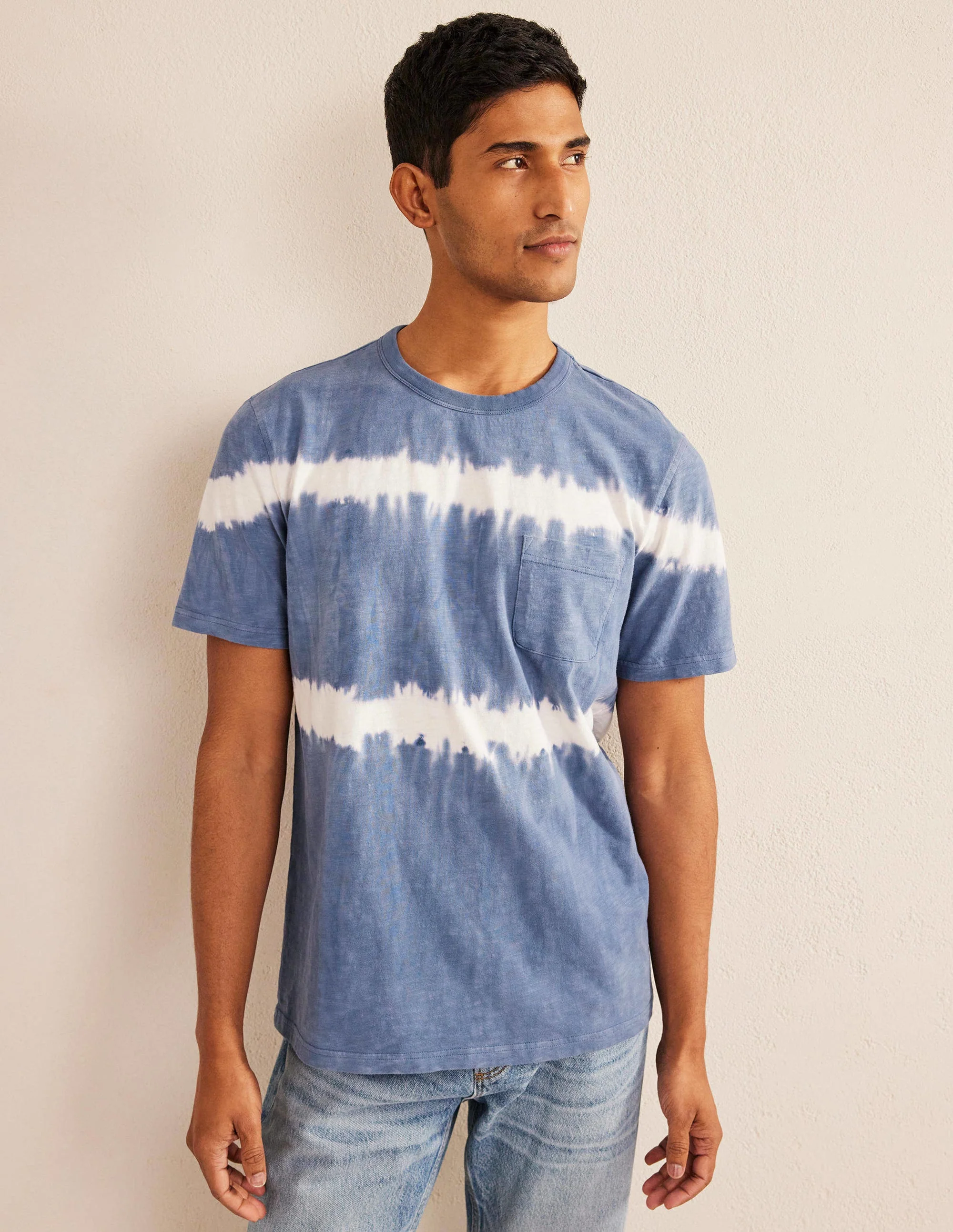 Tie Dye Laundered T-shirt-True Navy - Image 4
