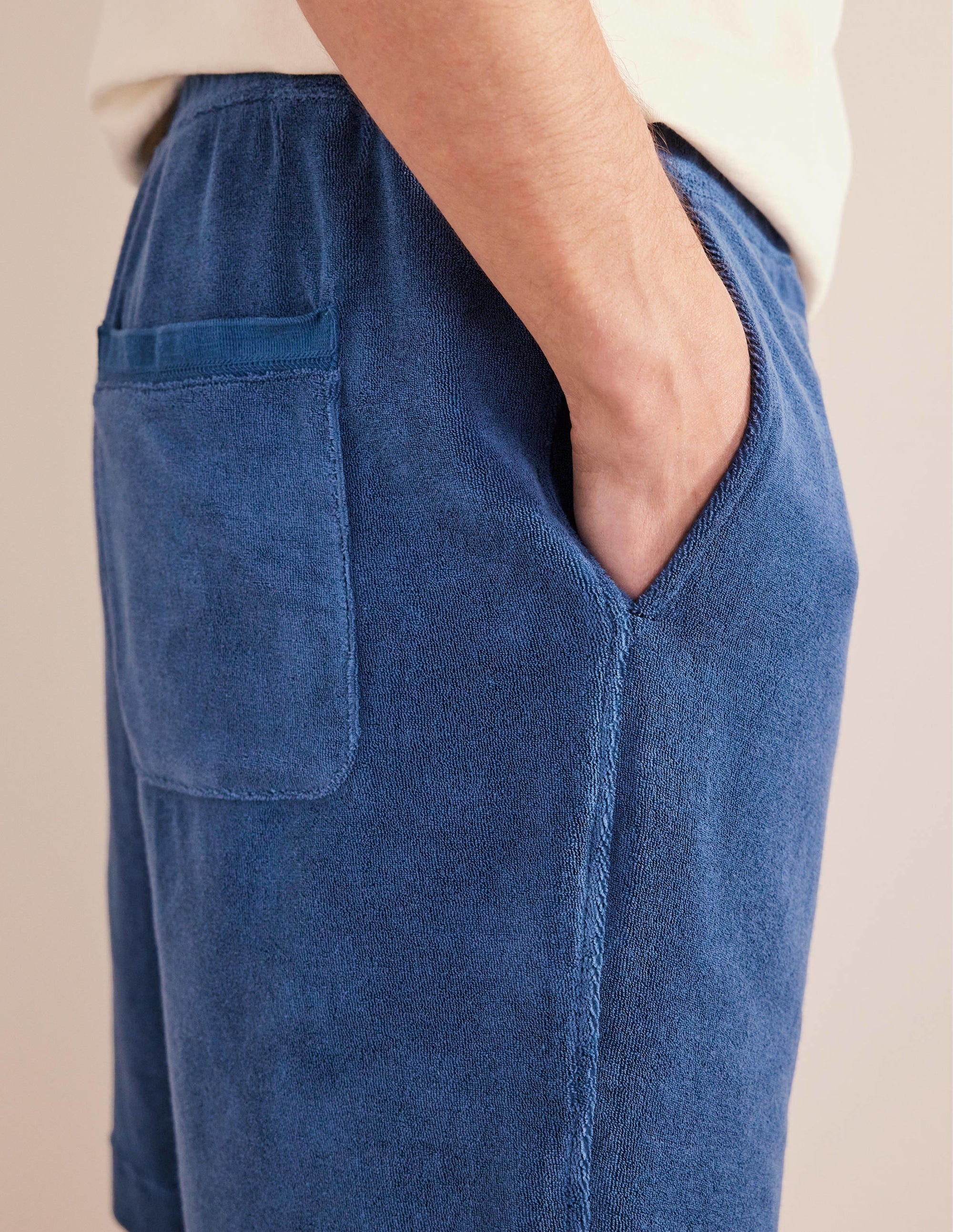 Towelling Drawstring Shorts-True Navy - Image 2