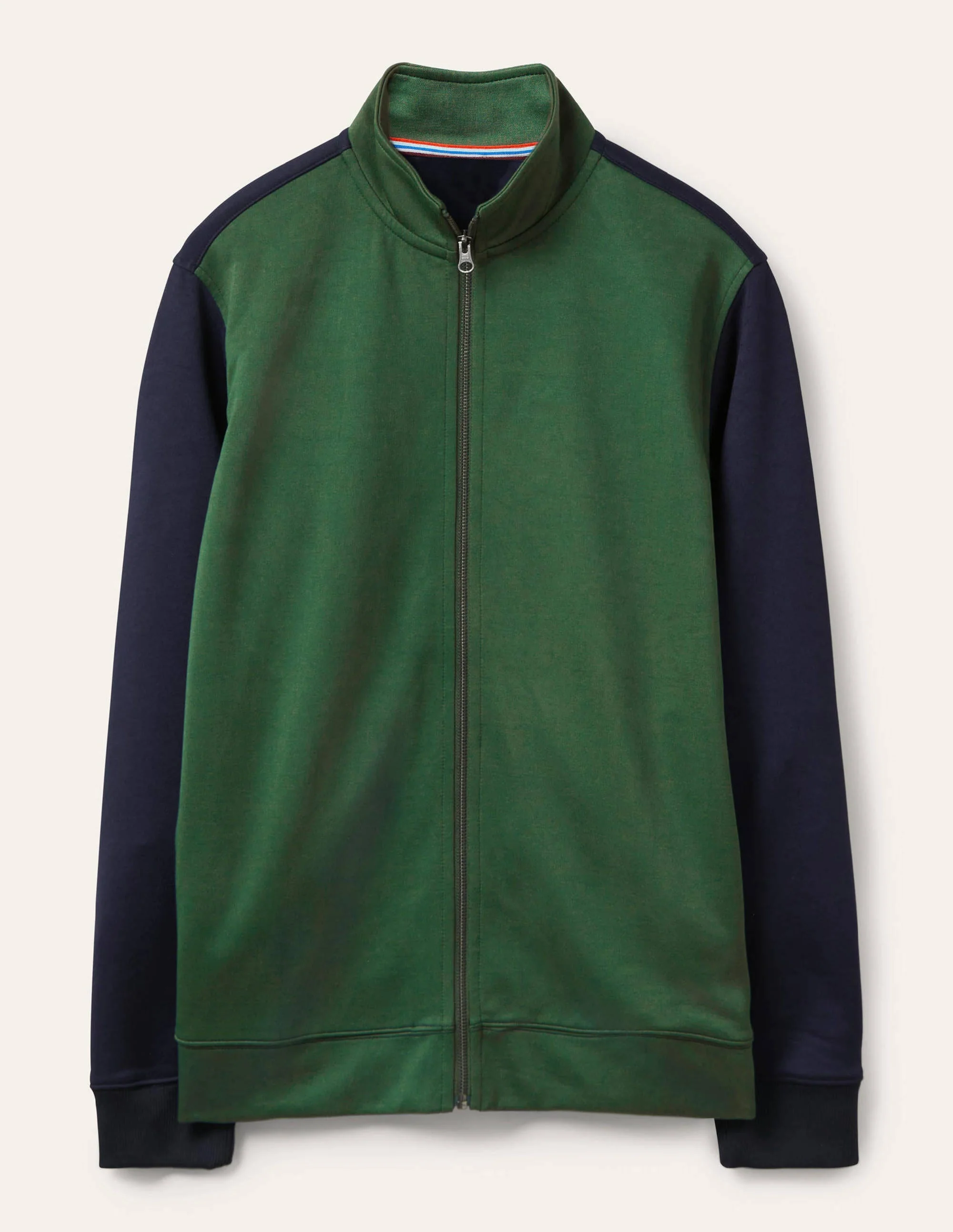 Track Jacket-Navy/ Dark Green Colour block - Image 6
