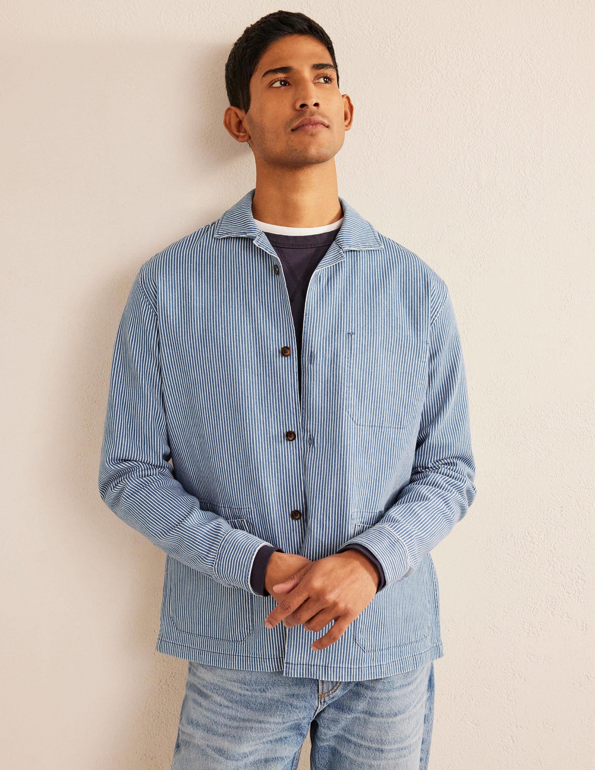 Twill Overshirt-Indigo Ticking - Image 4