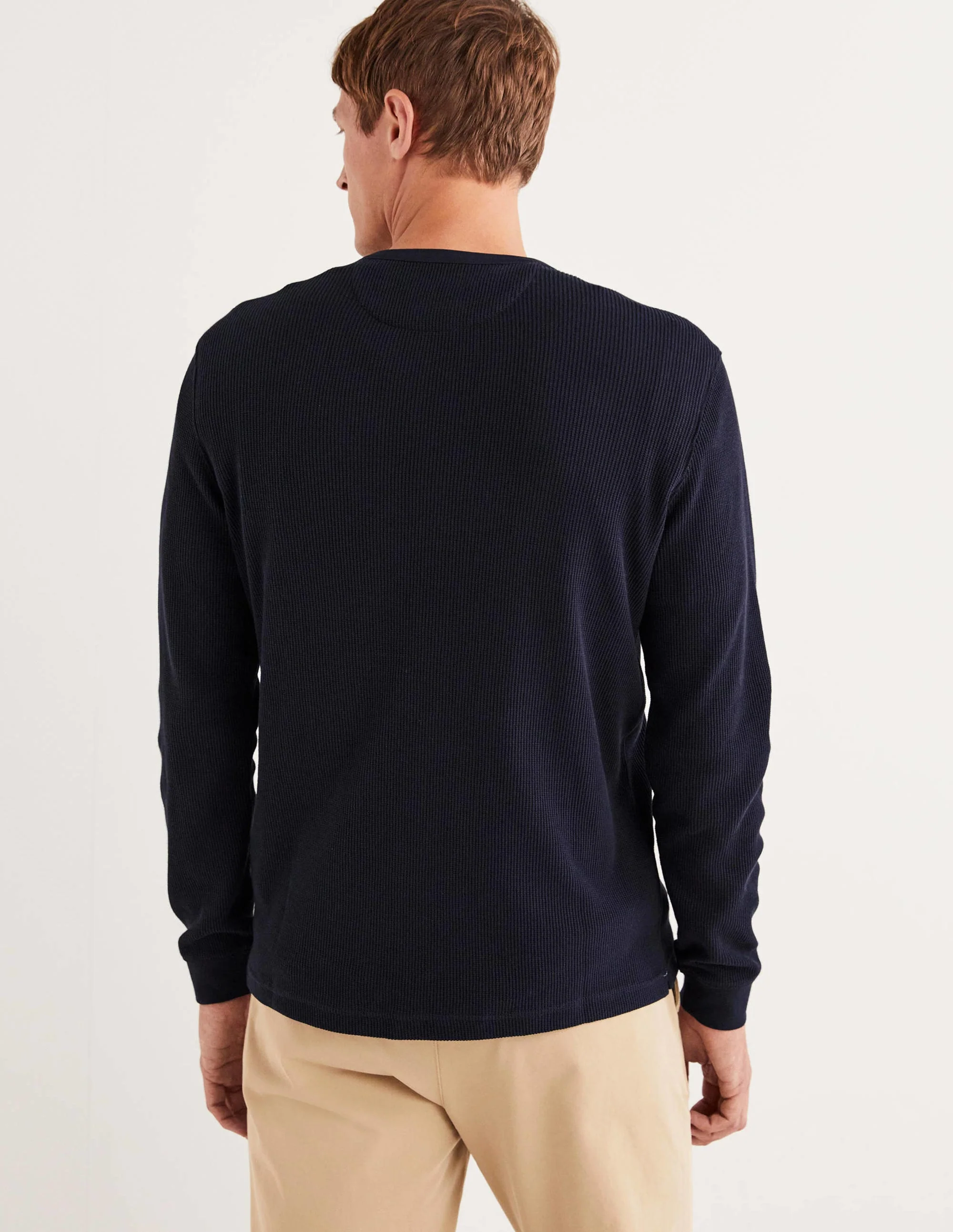 Waffle Henley-Navy - Image 4