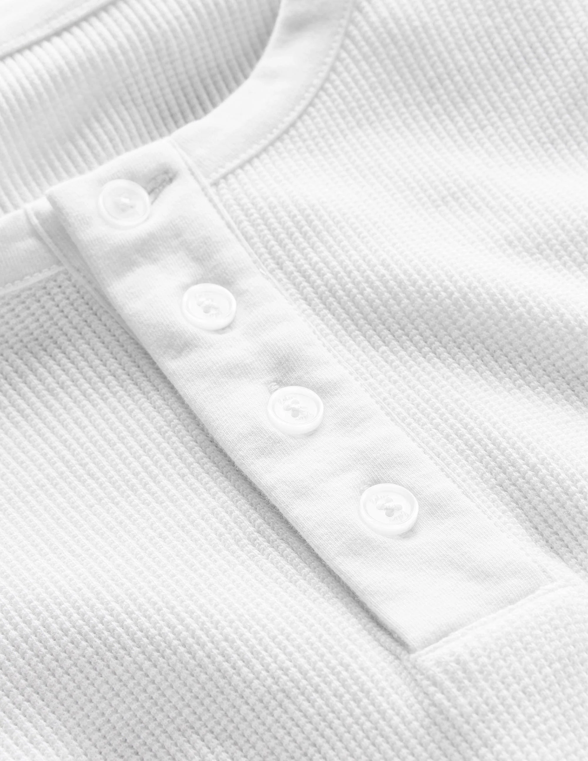 Waffle Henley-Snowdrop White - Image 2