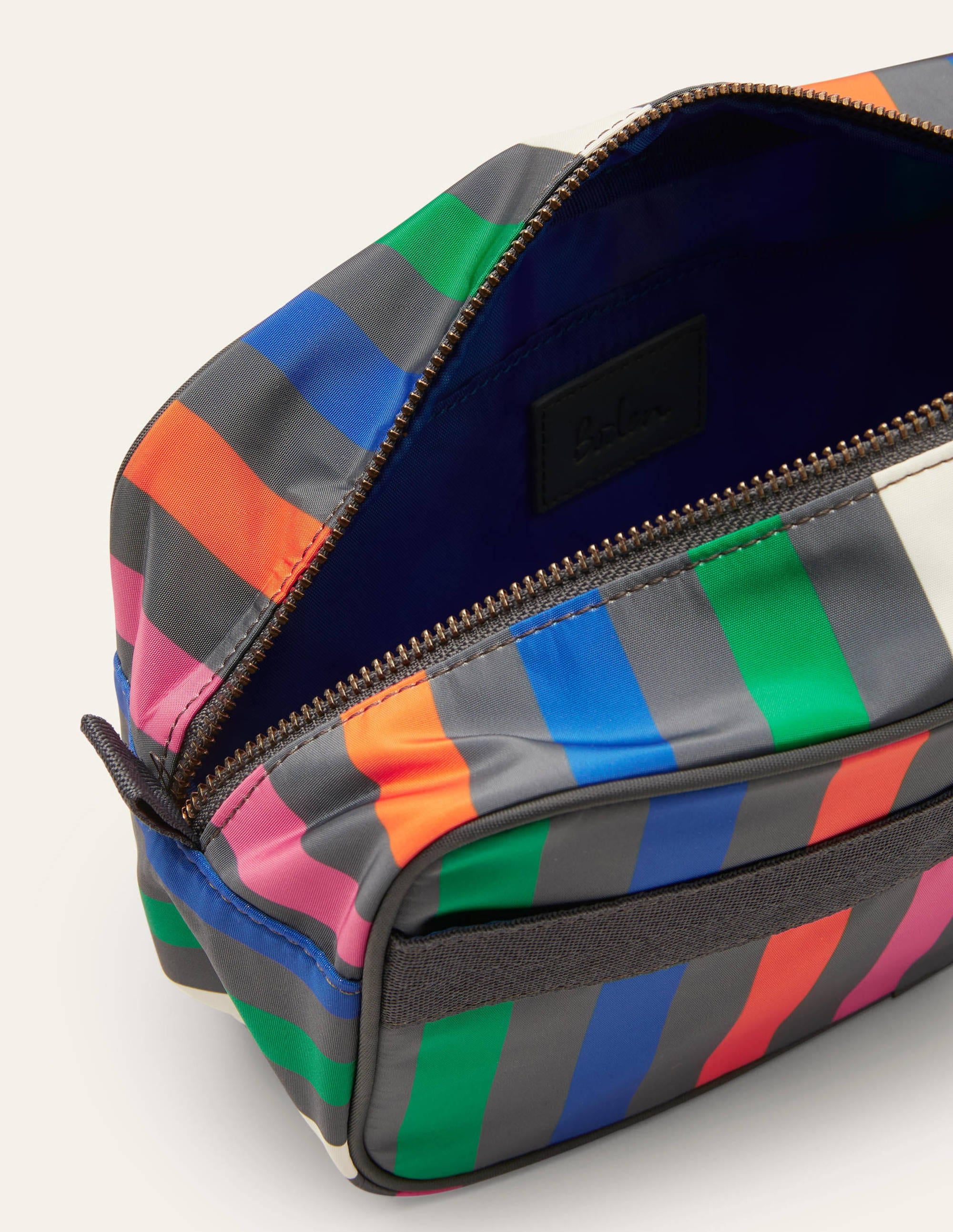 Wash bag-Charcoal Marl Multi Stripe - Image 2