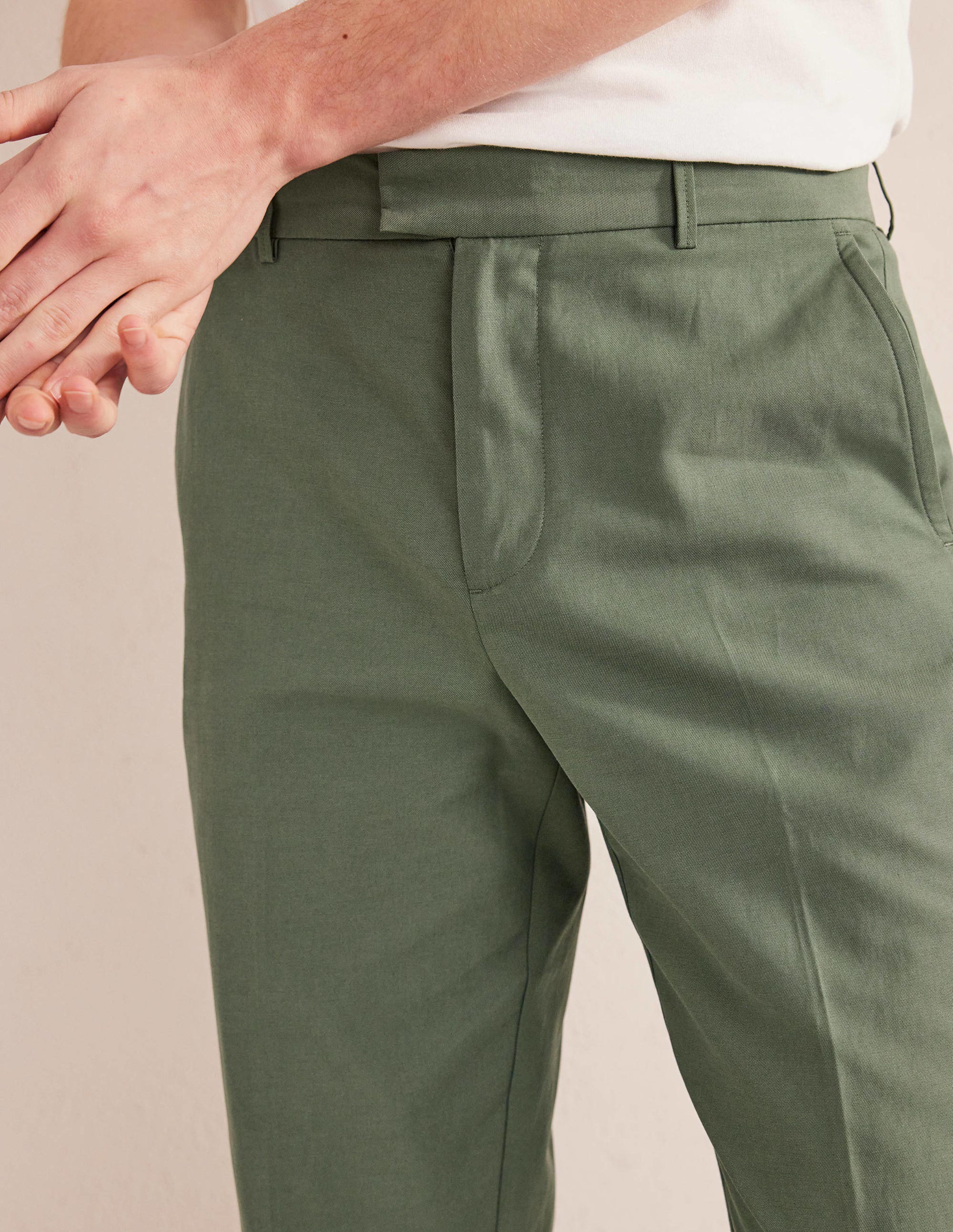 Washed Smart Trouser-Alligator Green - Image 2