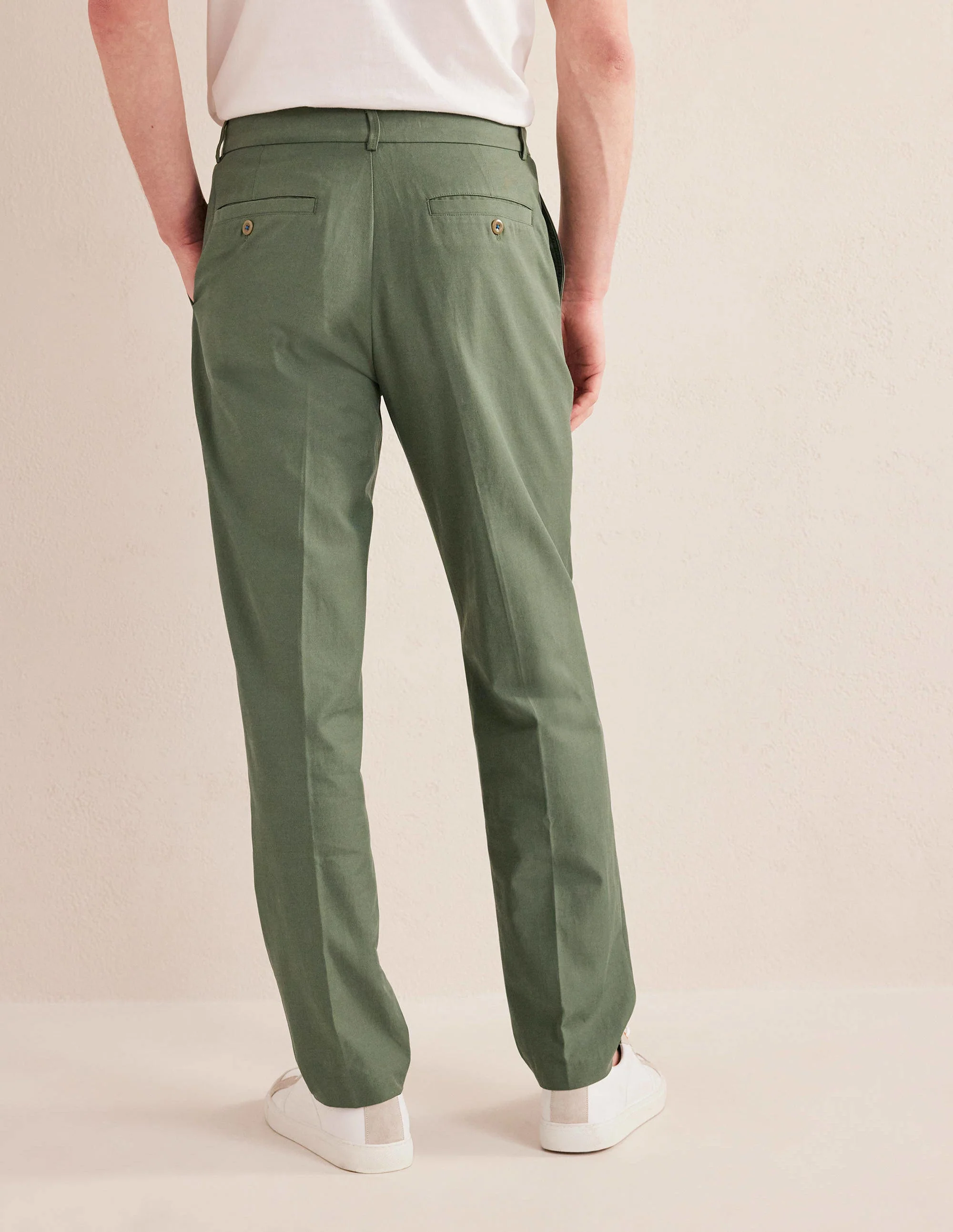 Washed Smart Trouser-Alligator Green - Image 3