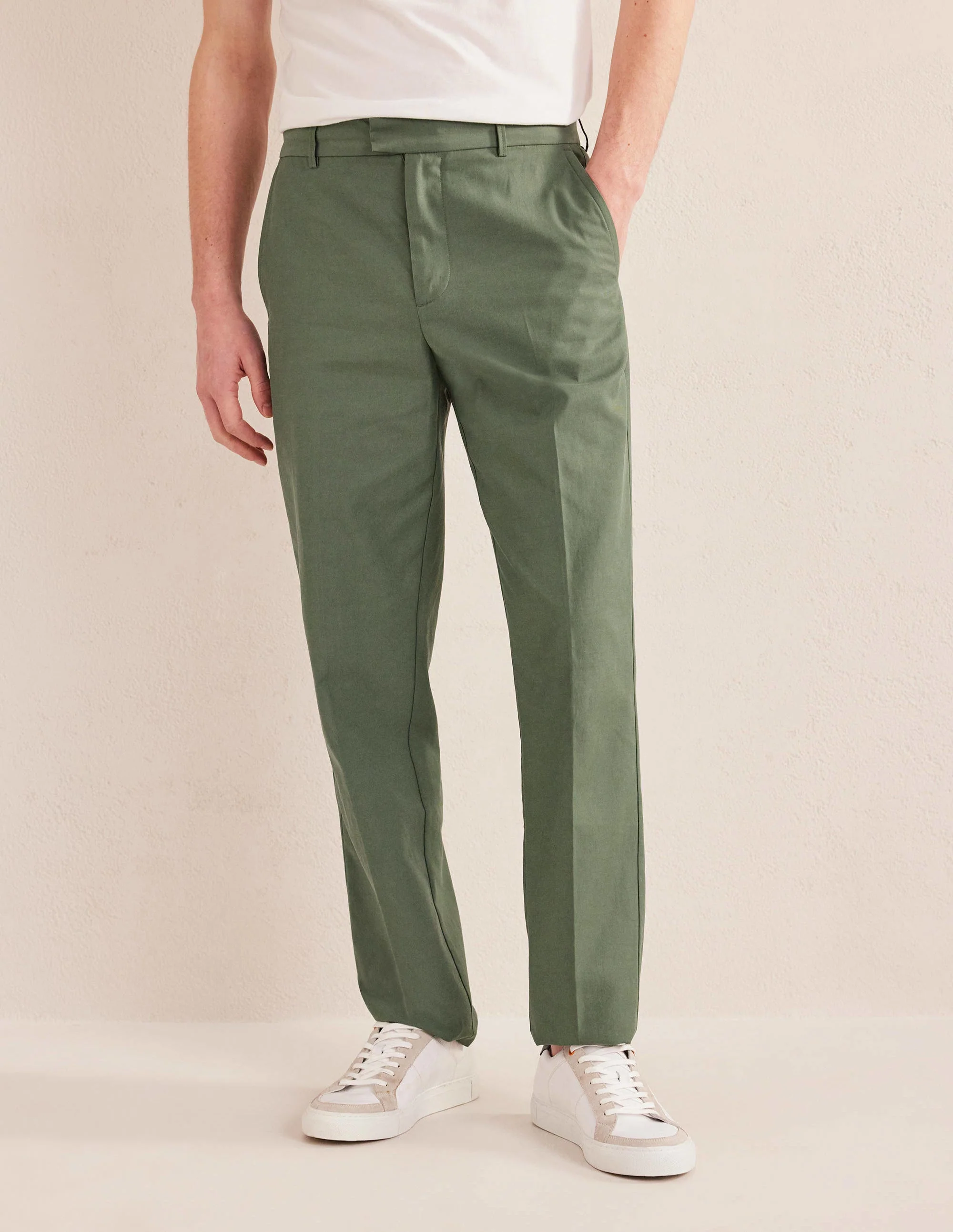 Washed Smart Trouser-Alligator Green - Image 4