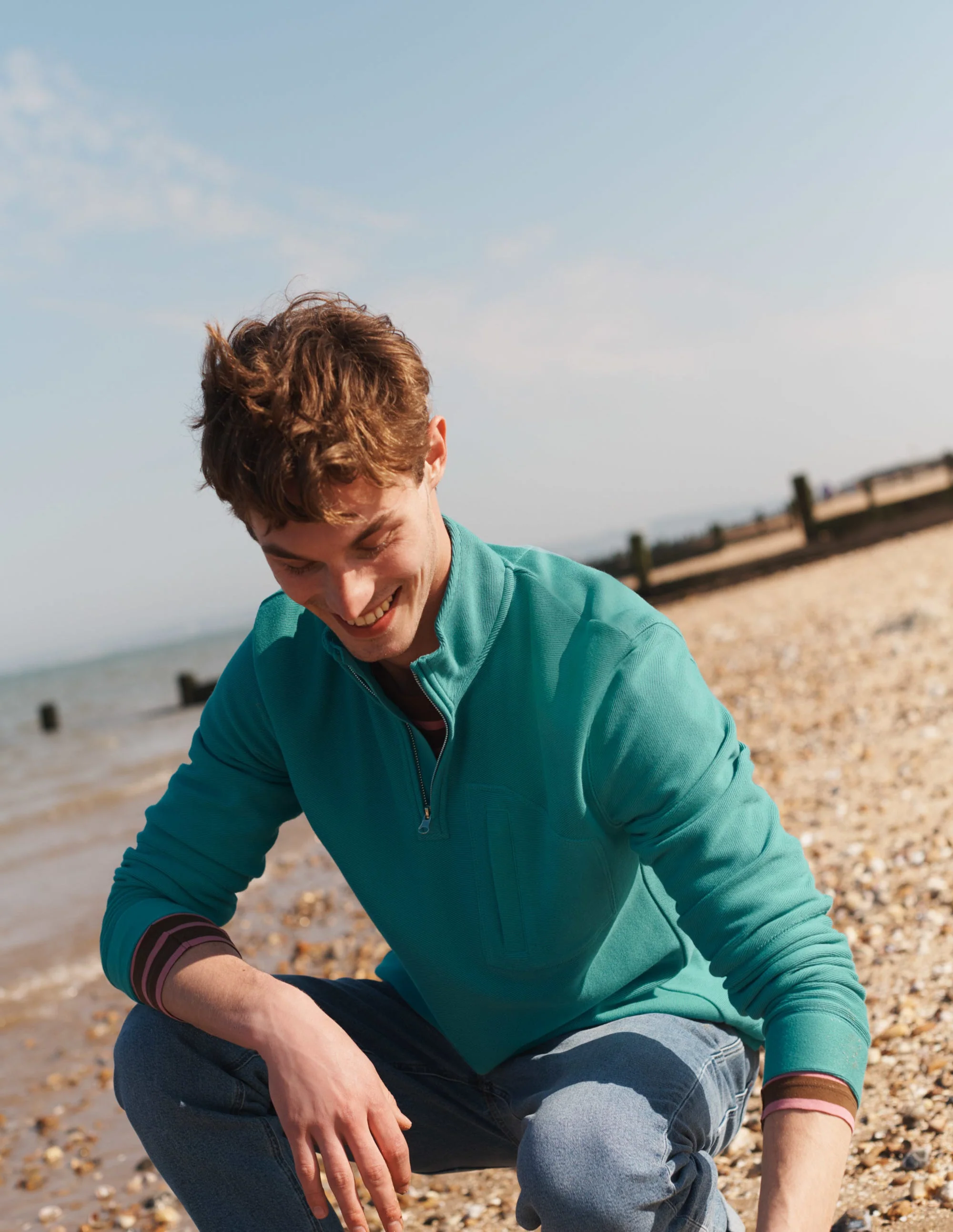 Winsford Twill Half-Zip Top-Quail Egg