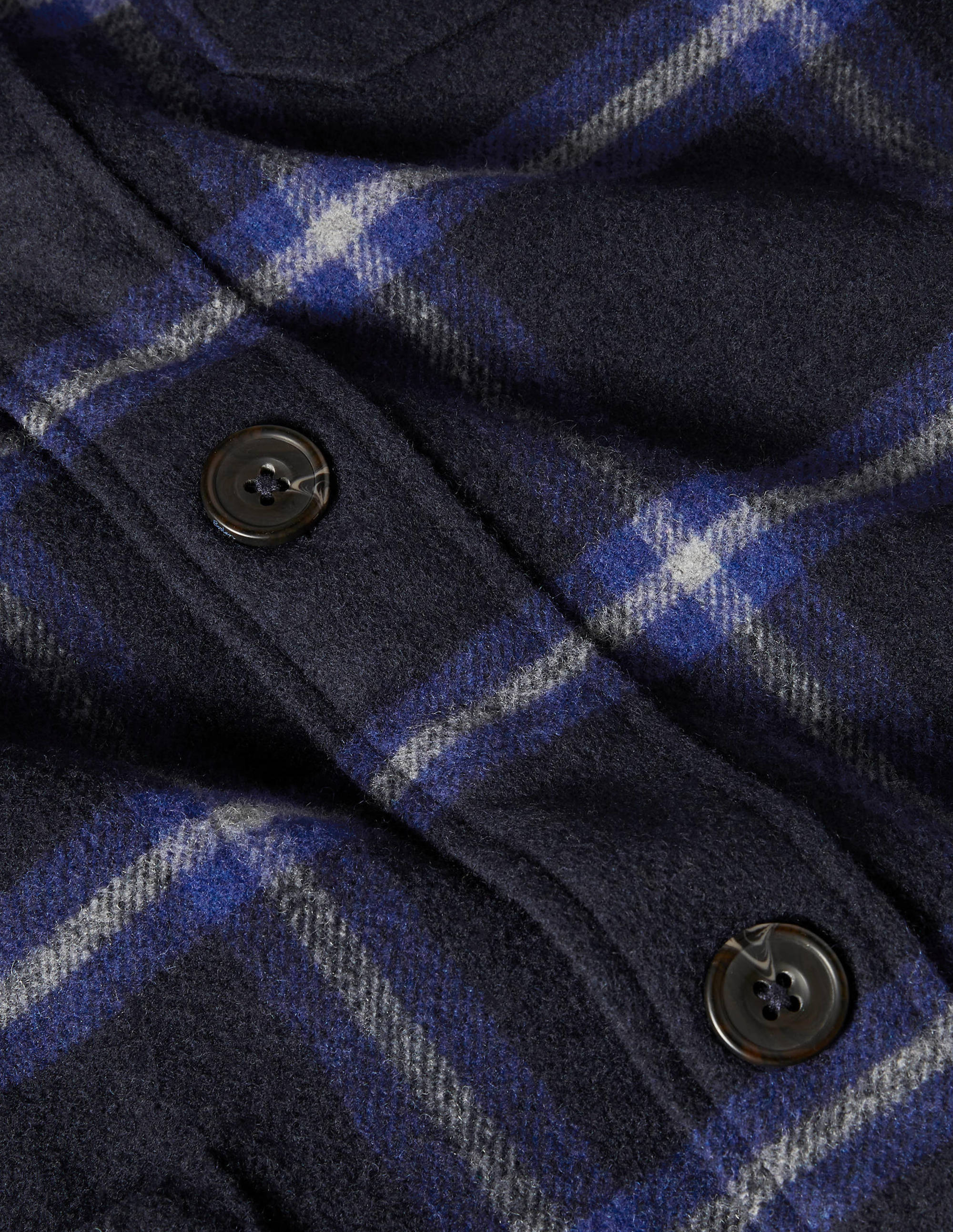 Wool Check Overshirt-Navy/Regal Blue Check - Image 6