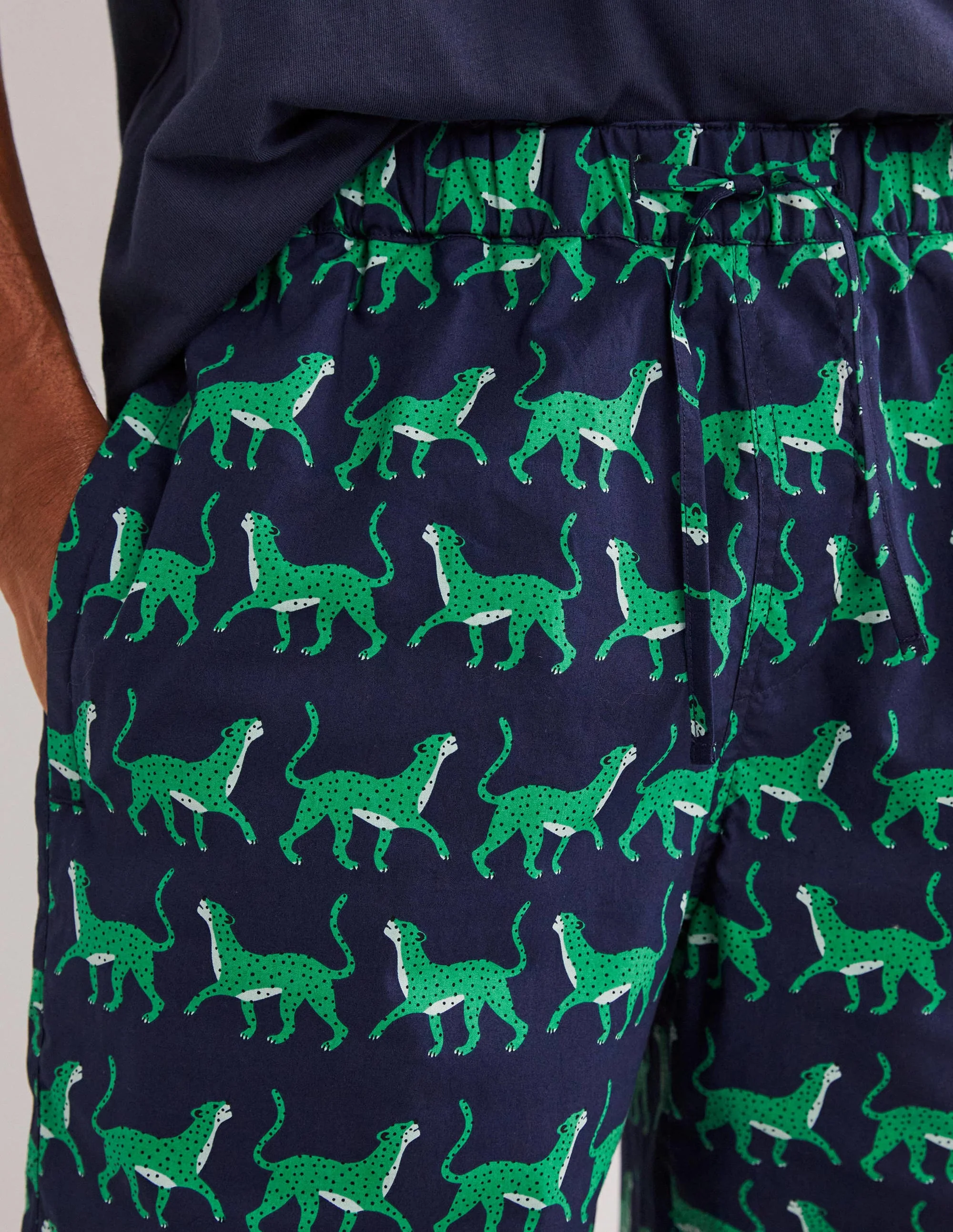 Woven Pyjama Set-Navy Leopards - Image 2