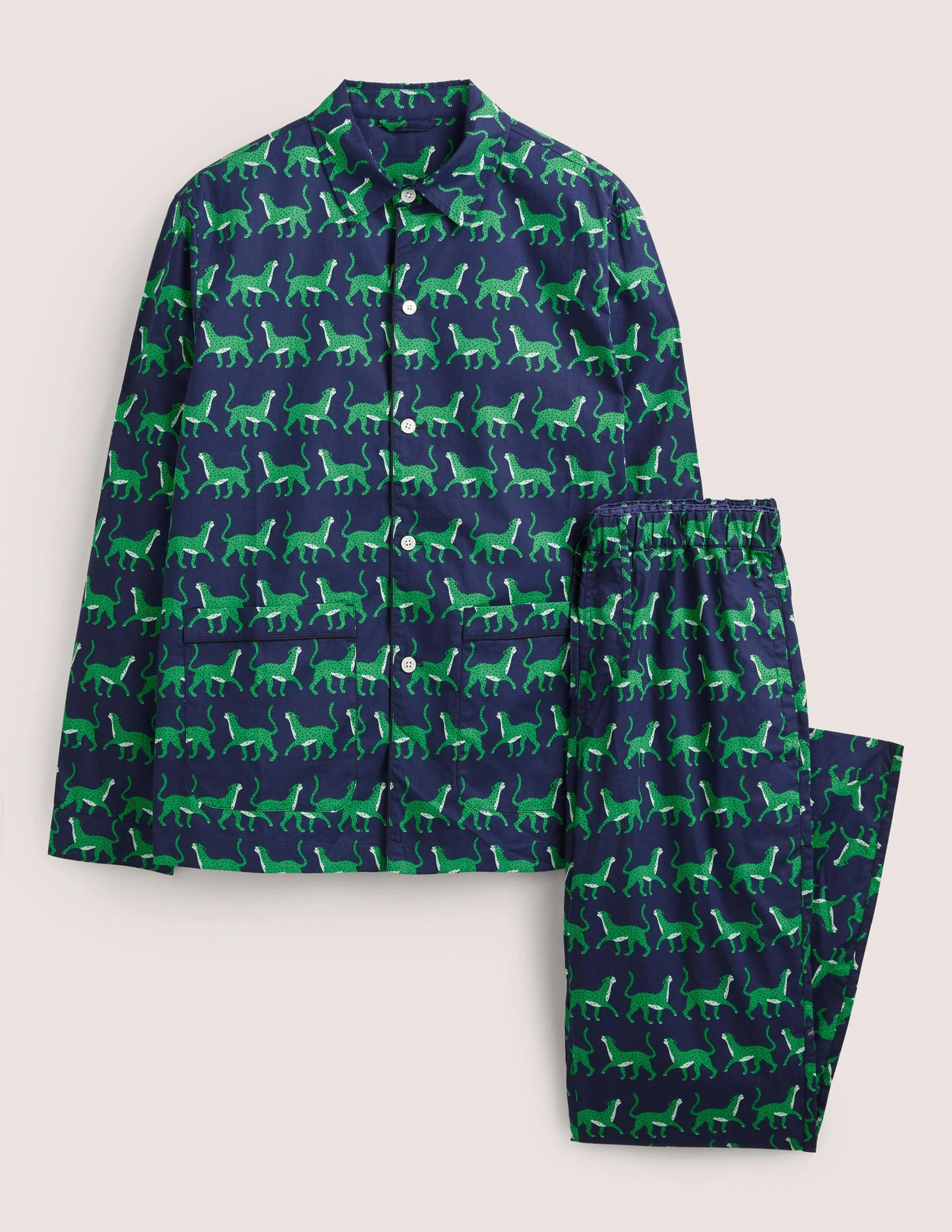 Woven Pyjama Set-Navy Leopards - Image 7