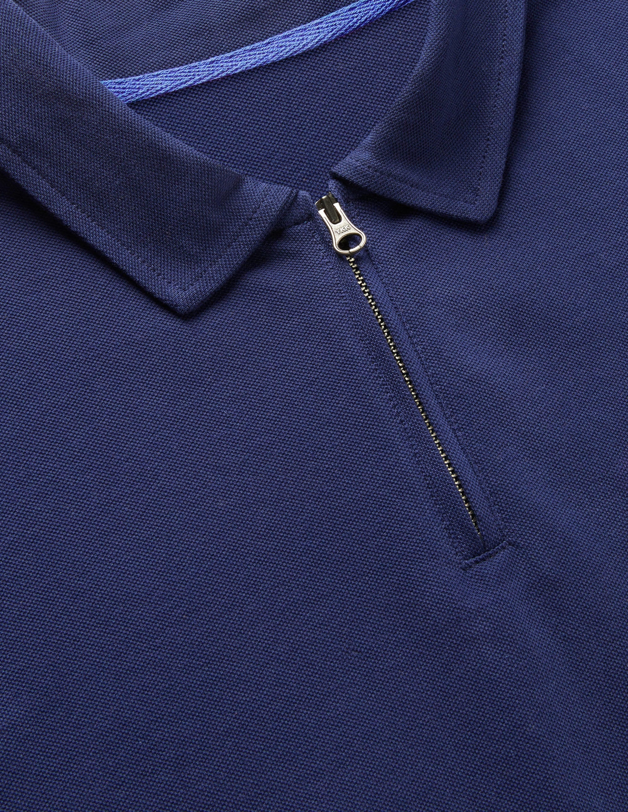 Zip Polo-Navy Blue - Image 5