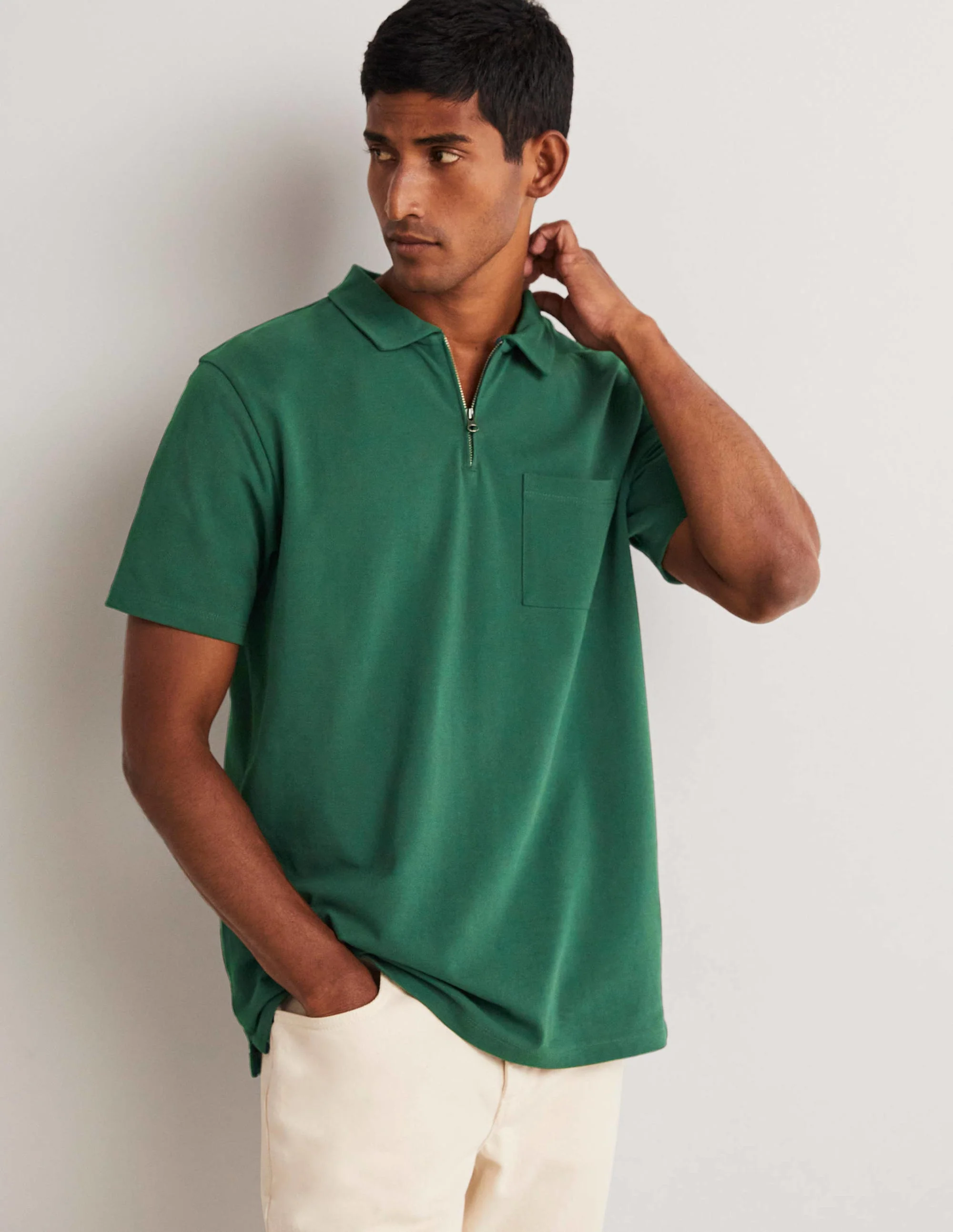 Zip Polo-Park Green - Image 4