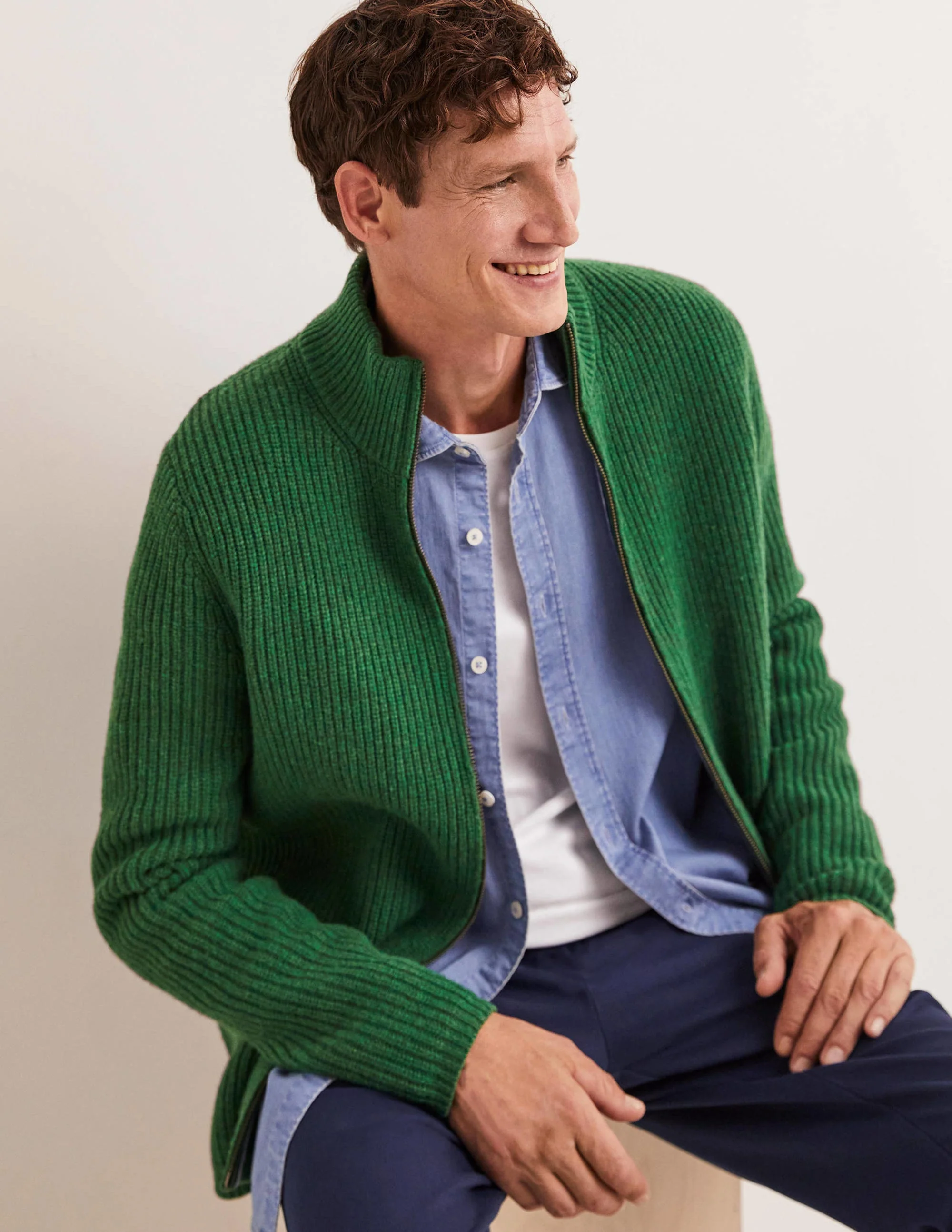 Zip through Cardigan-Highland Green - Image 4