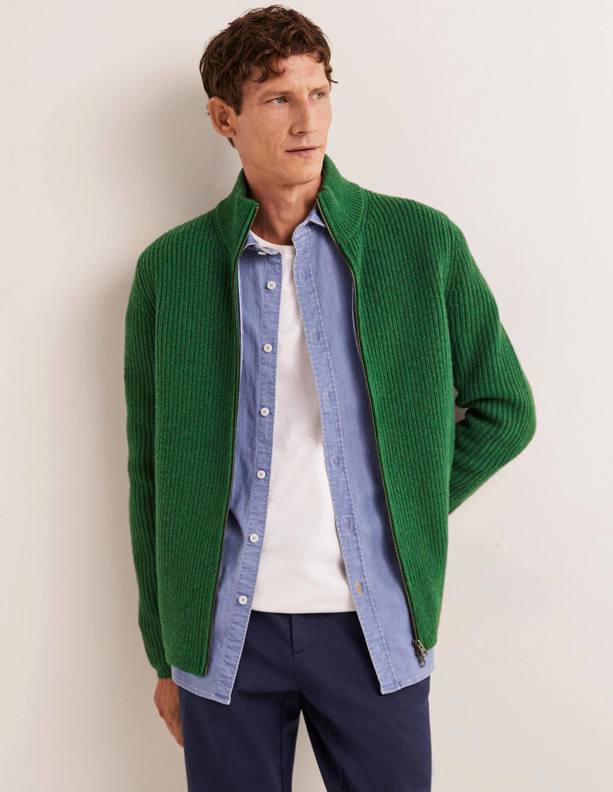 Zip through Cardigan-Highland Green - Image 5