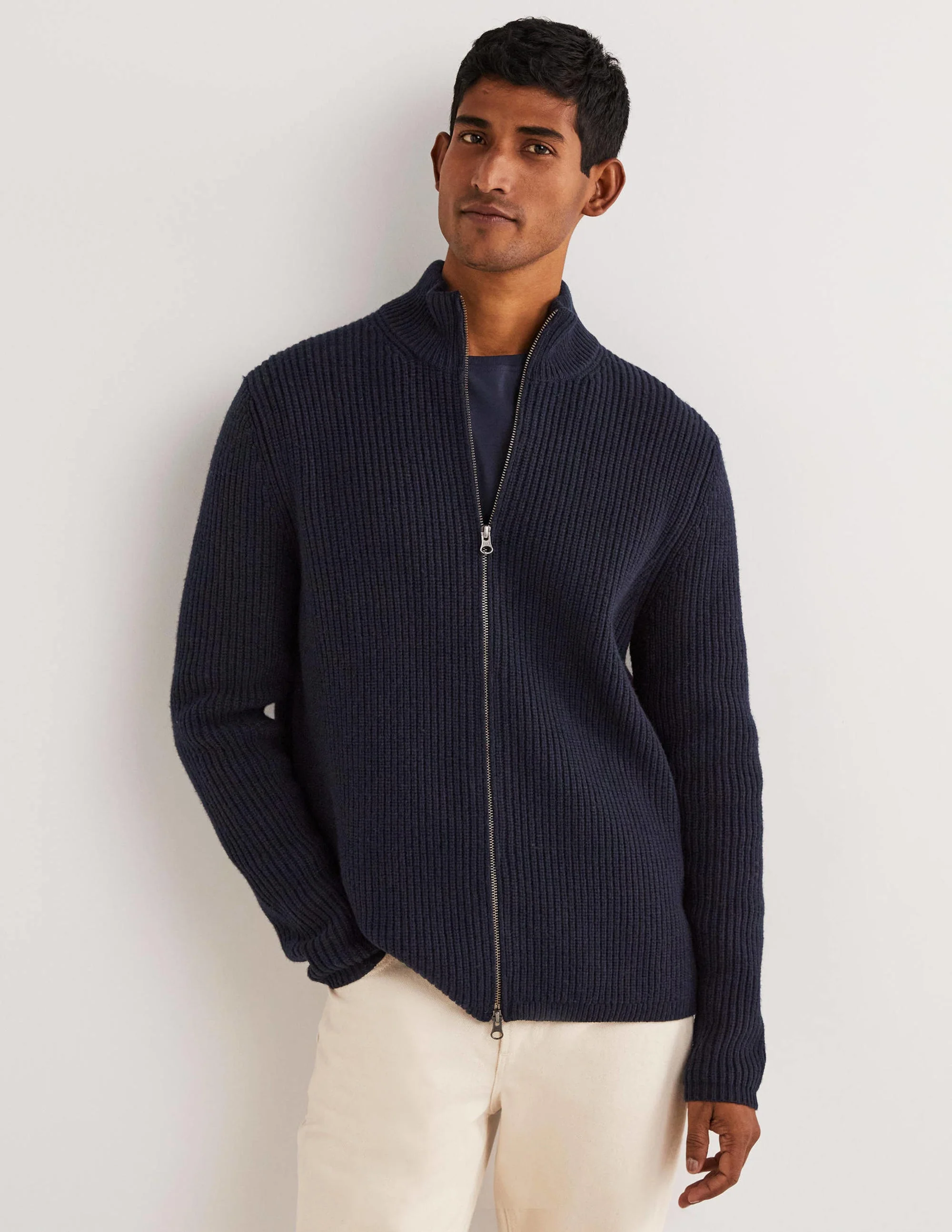 Zip through Cardigan-Navy