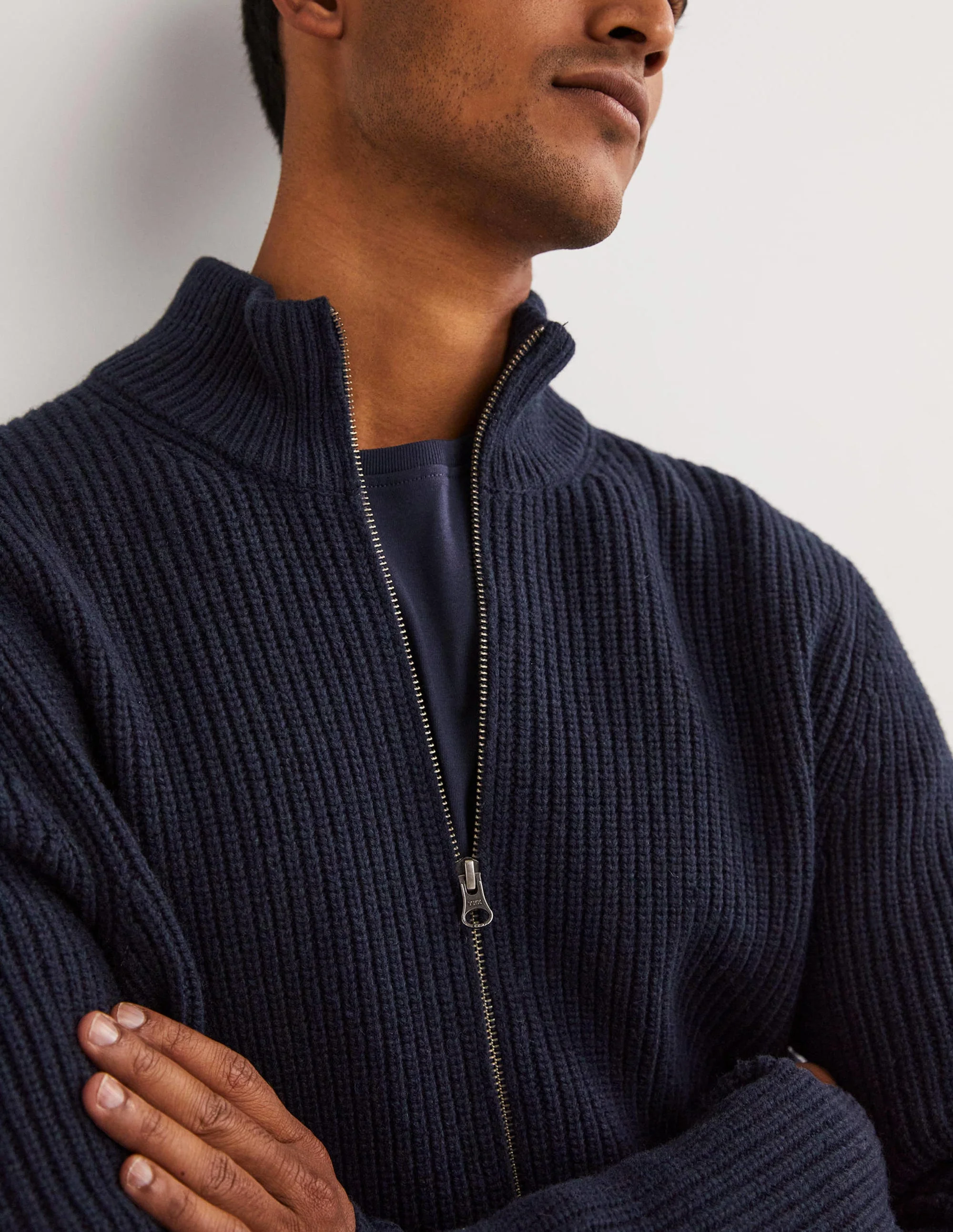 Zip through Cardigan-Navy - Image 2
