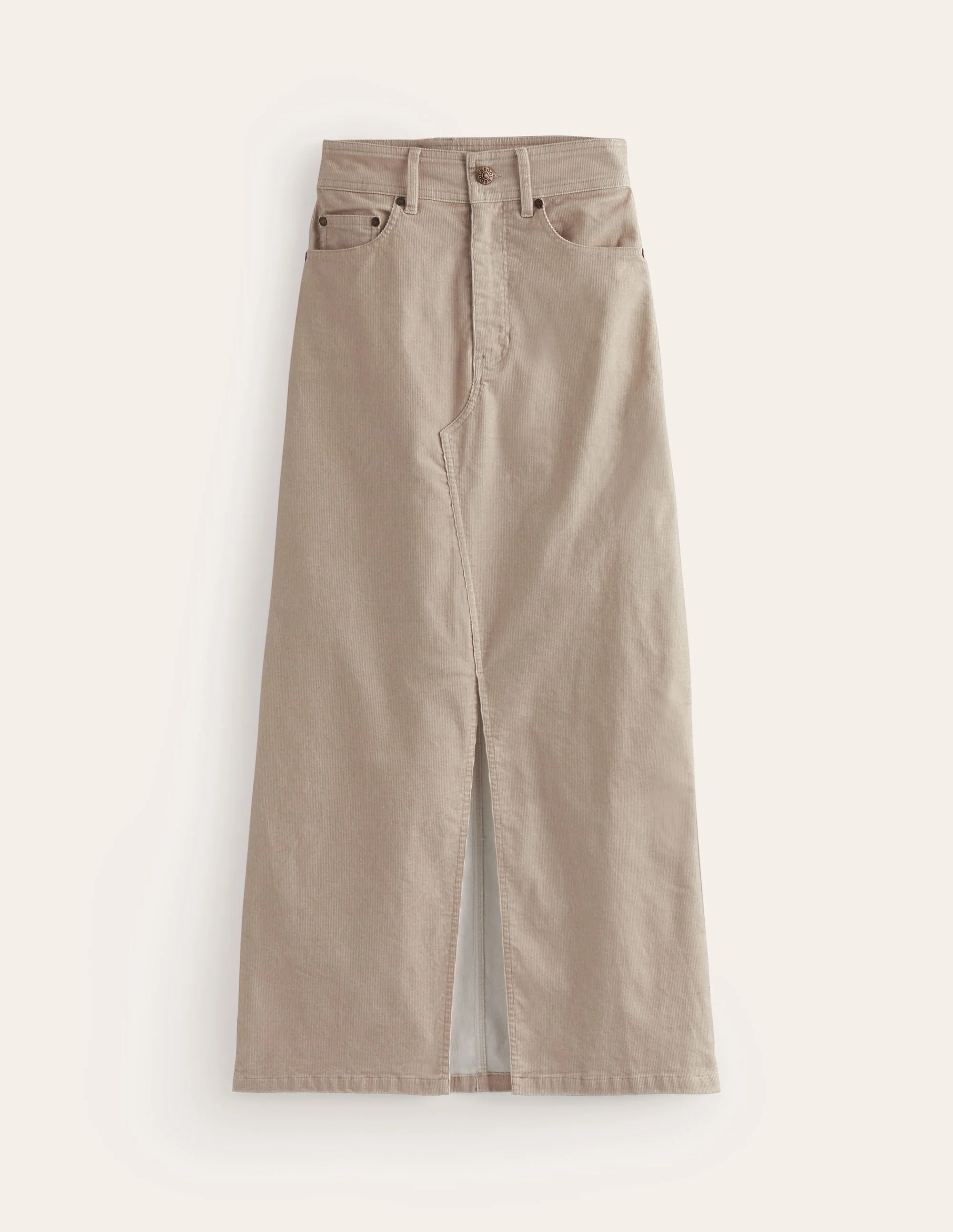 5 Pocket Cord Maxi Skirt-Vanilla