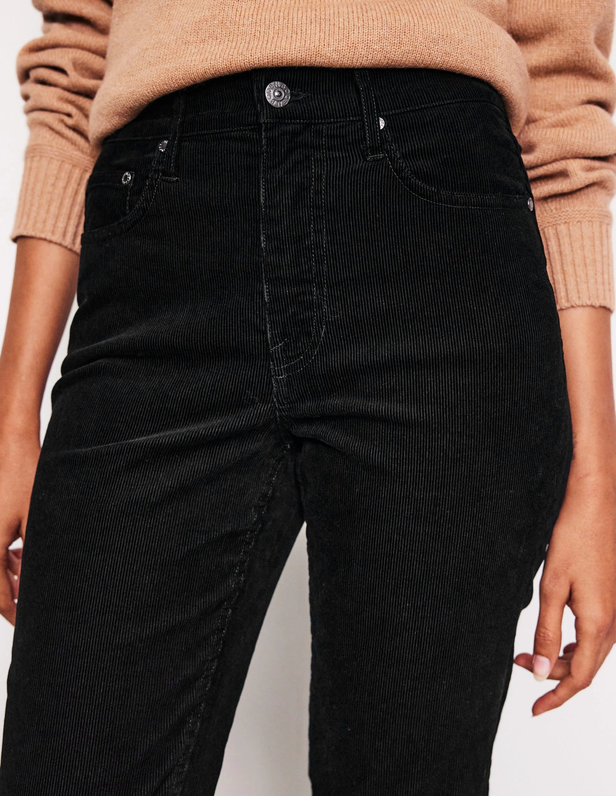 5 Pocket Cord Slim Jeans-Black - Image 2