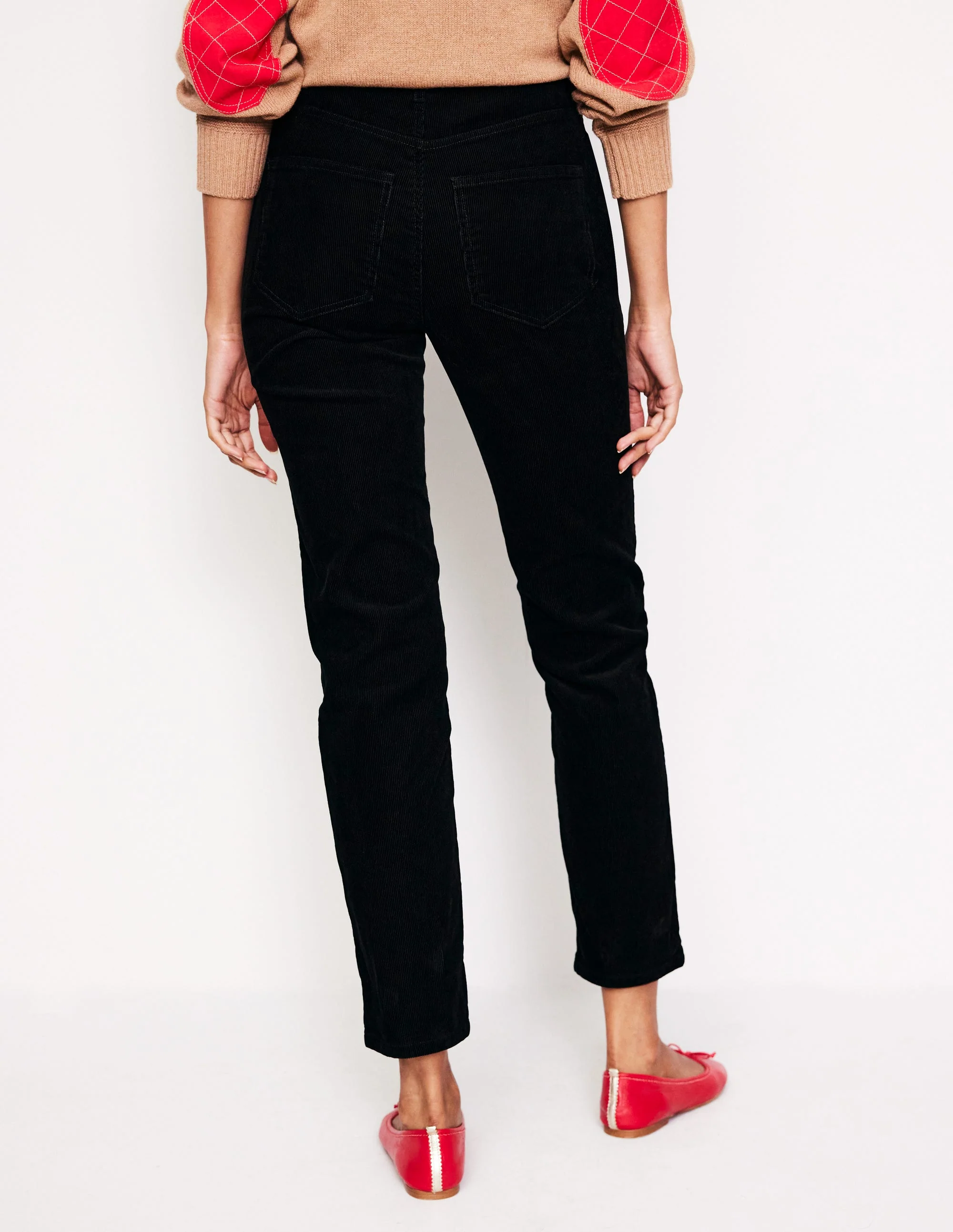 5 Pocket Cord Slim Jeans-Black - Image 3
