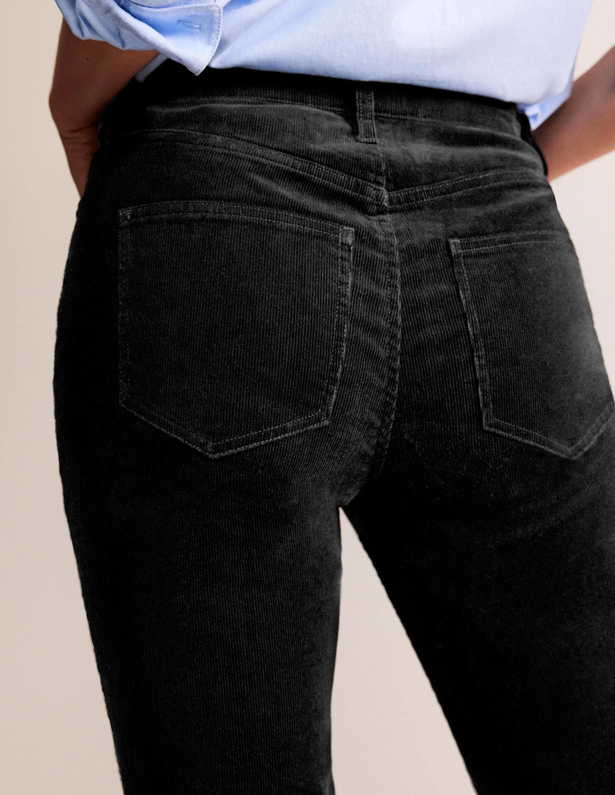 5 Pocket Cord Slim Jeans-Black - Image 2