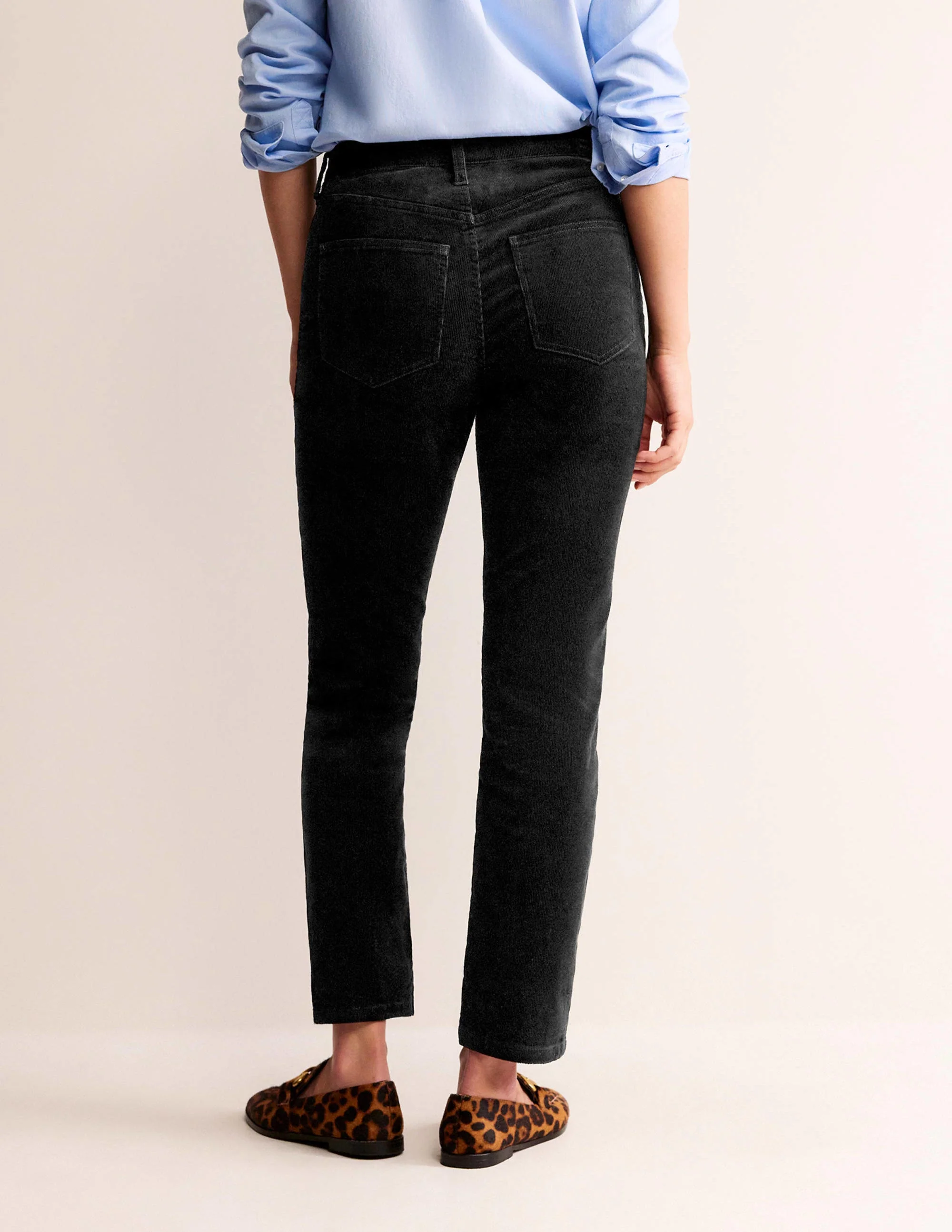 5 Pocket Cord Slim Jeans-Black - Image 3