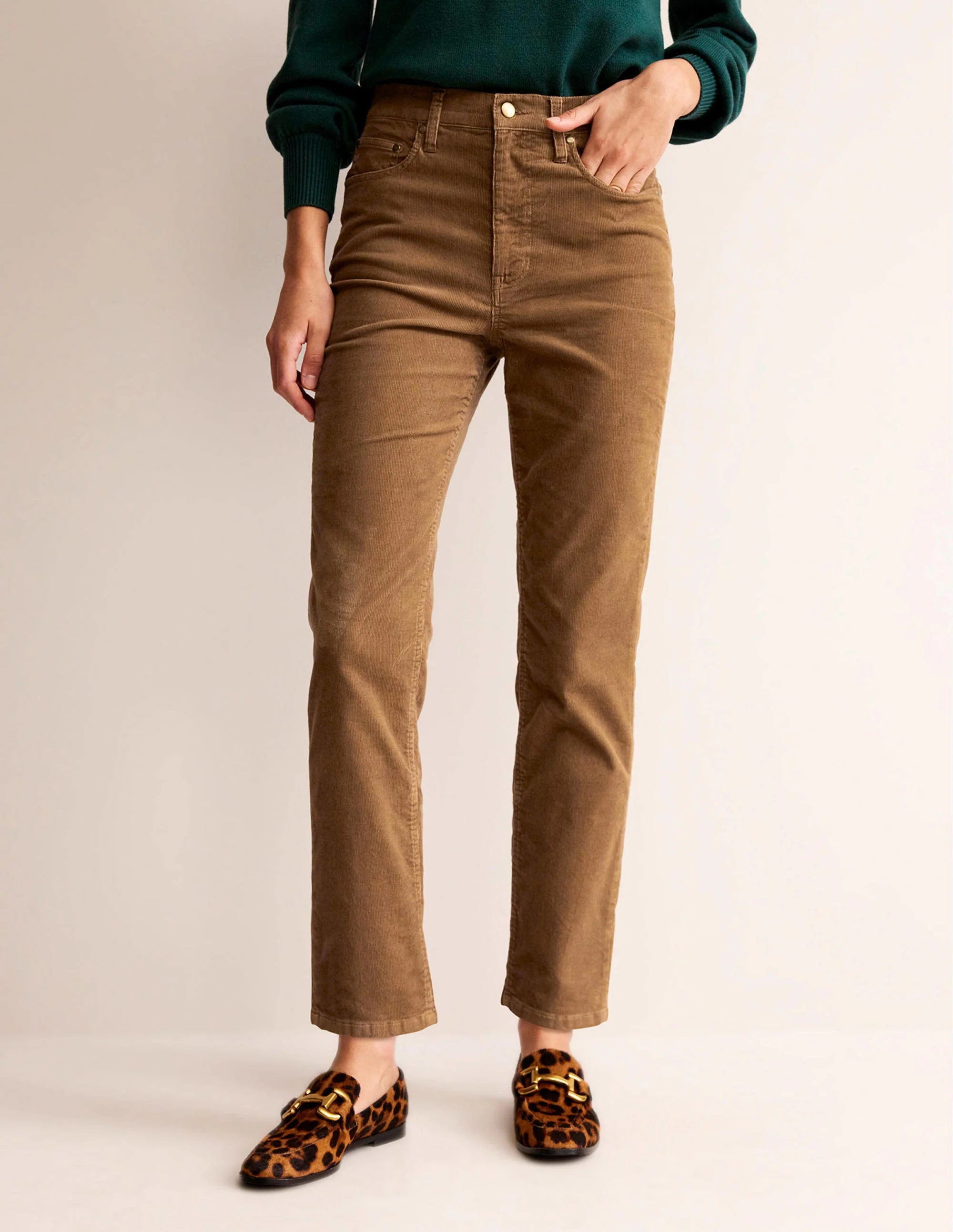 5 Pocket Cord Slim Jeans-Camel - Image 4