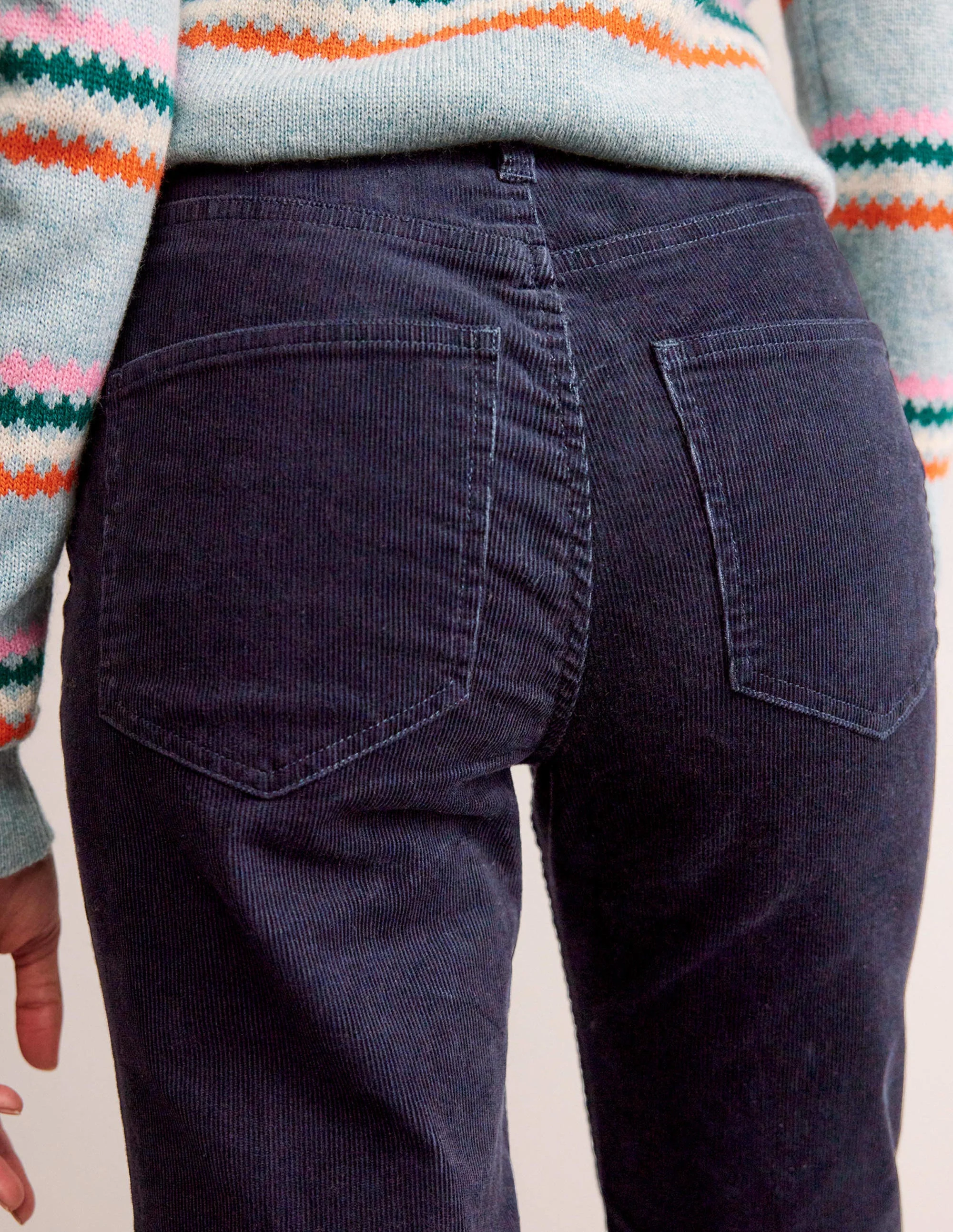 5 Pocket Cord Slim Jeans-Navy - Image 2