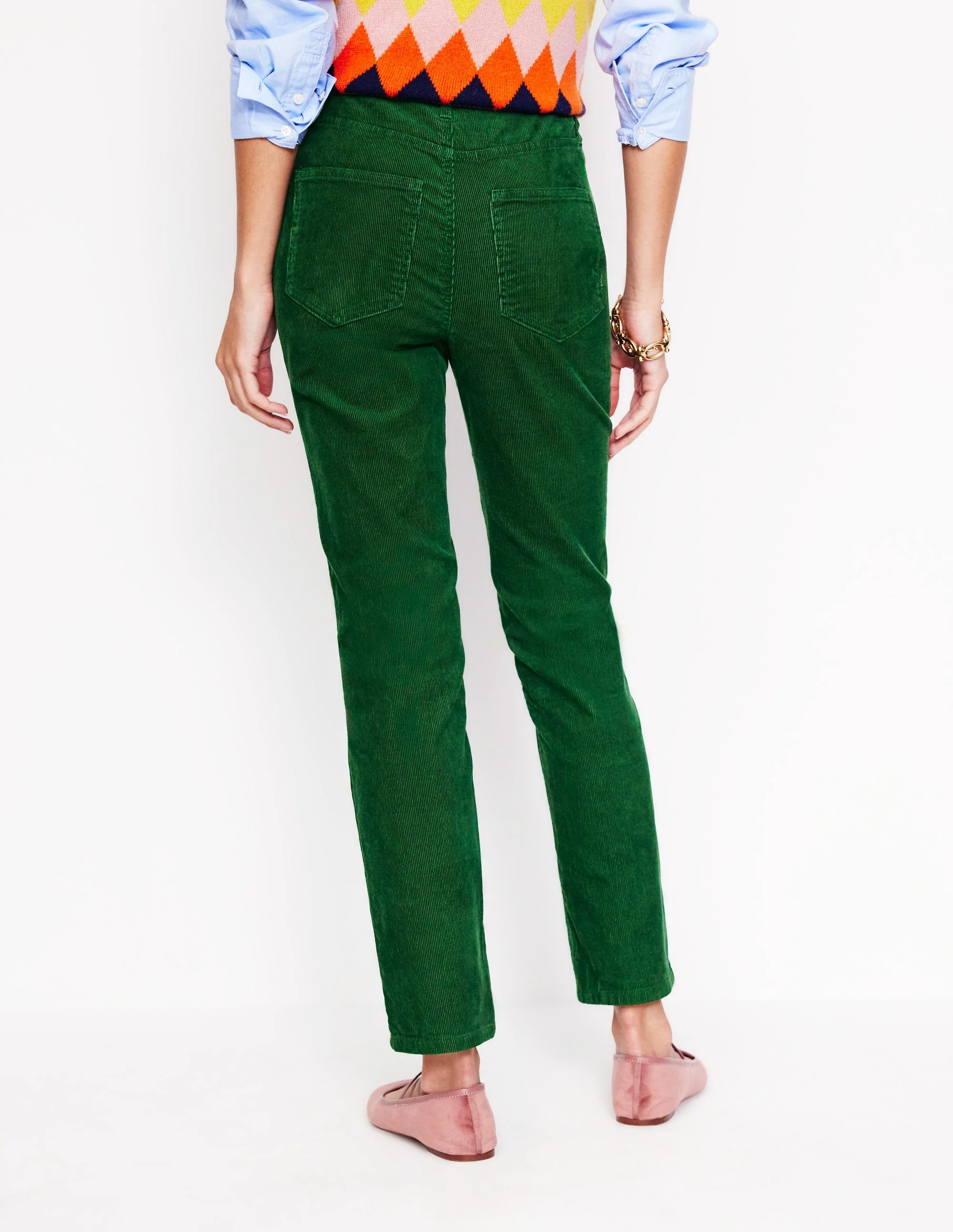 5 Pocket Cord Slim Jeans-Pine - Image 3