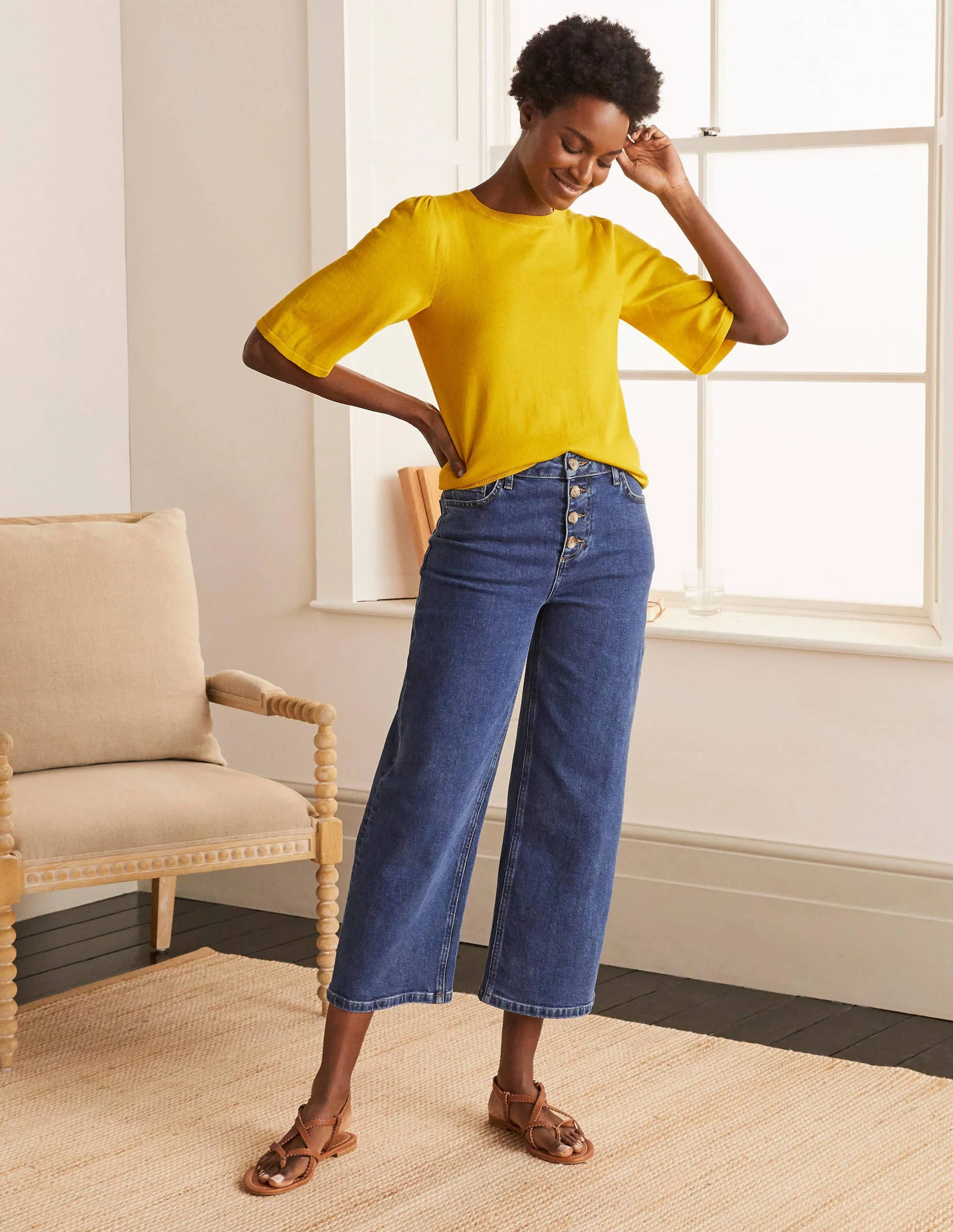 Abbotsbury Knitted Tee-Daffodil - Image 5