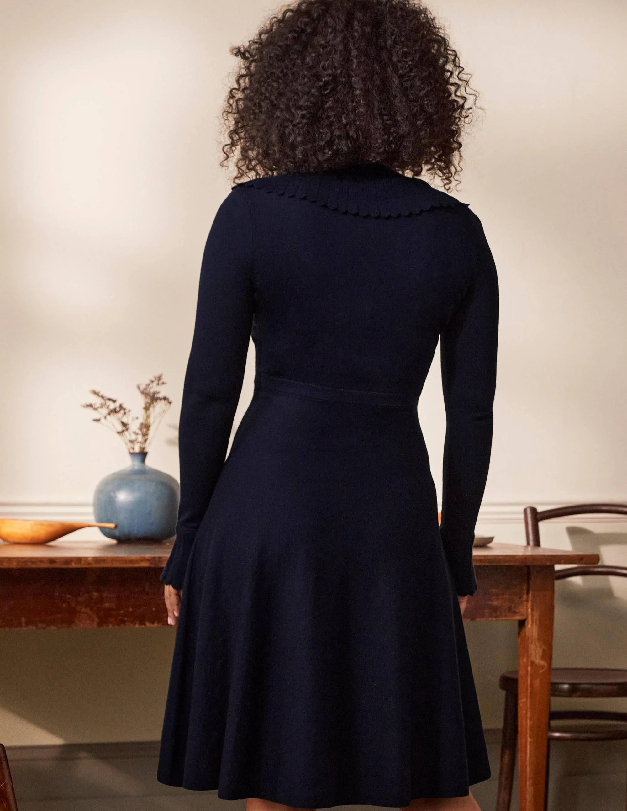 Abercorn Knitted Dress-Navy - Image 3