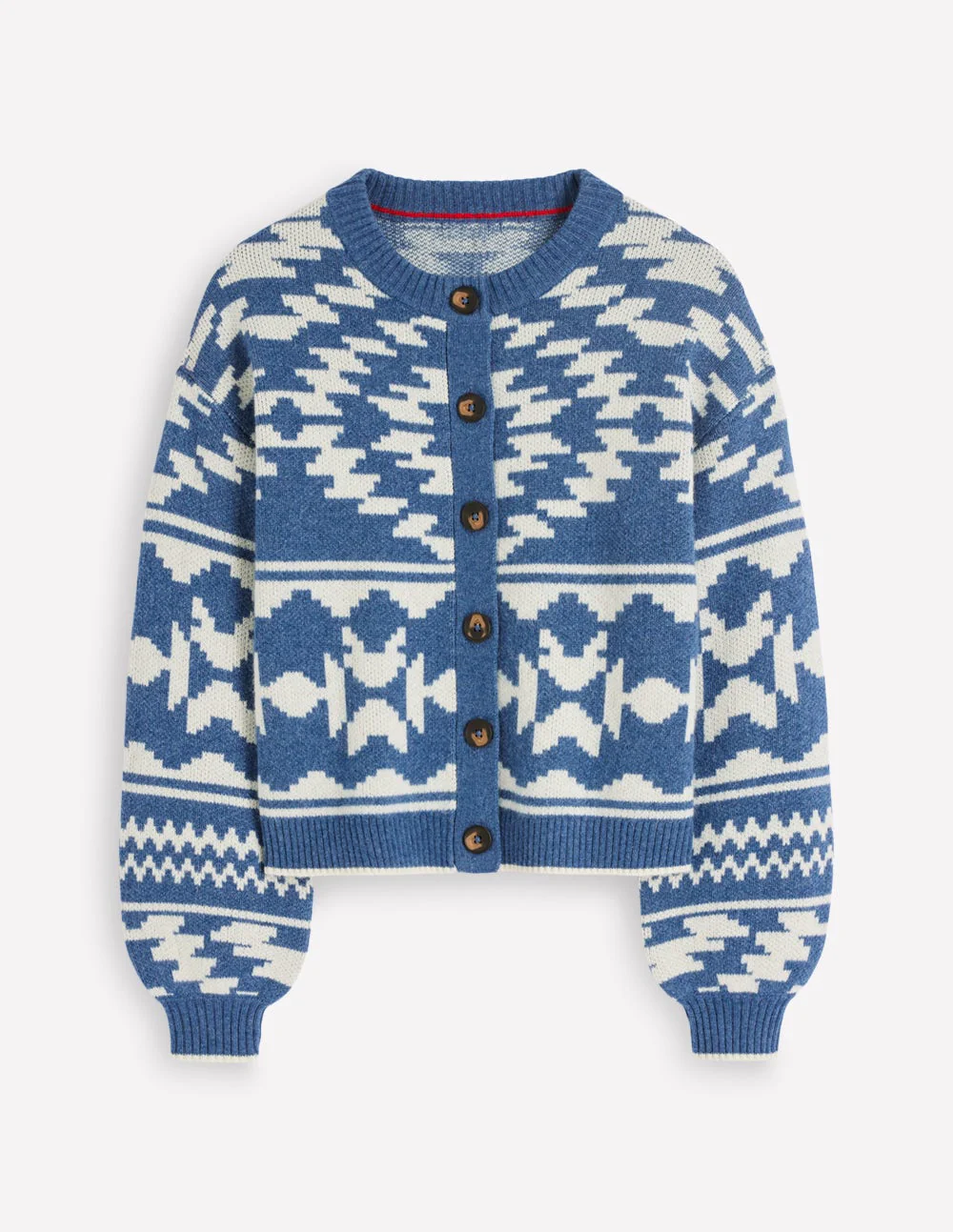 Abi Jacquard Cardigan-Denim Blue Aztec - Image 7