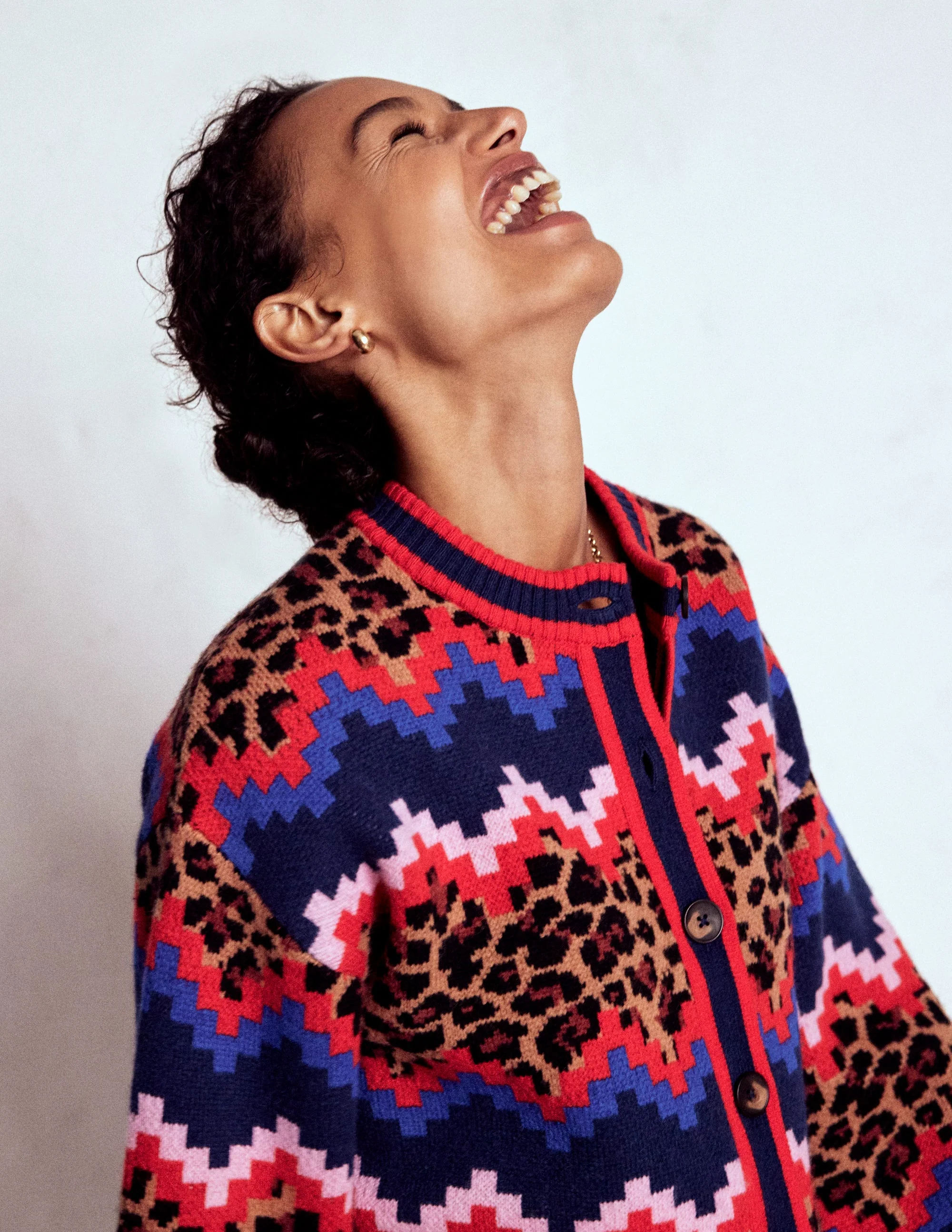 Abi Jacquard Cardigan-Multi Fair Isle, Leopard - Image 5