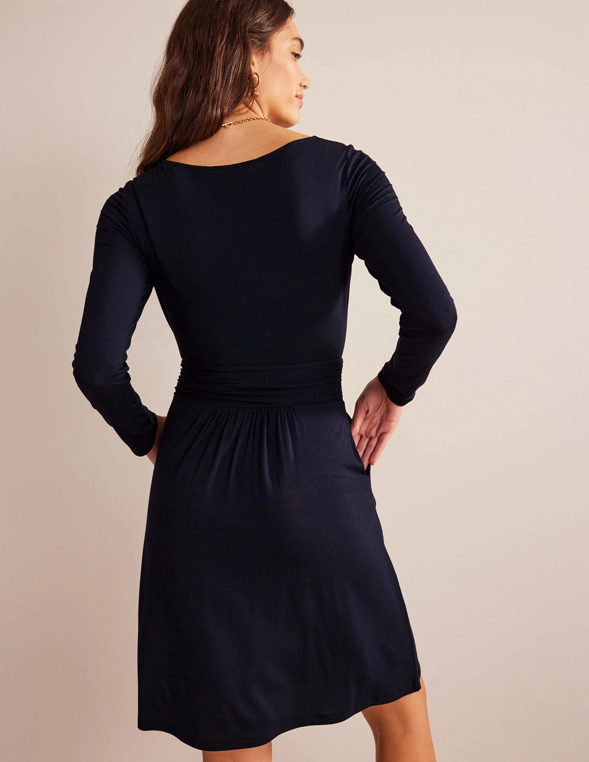 Abigail Jersey Dress-Navy - Image 3