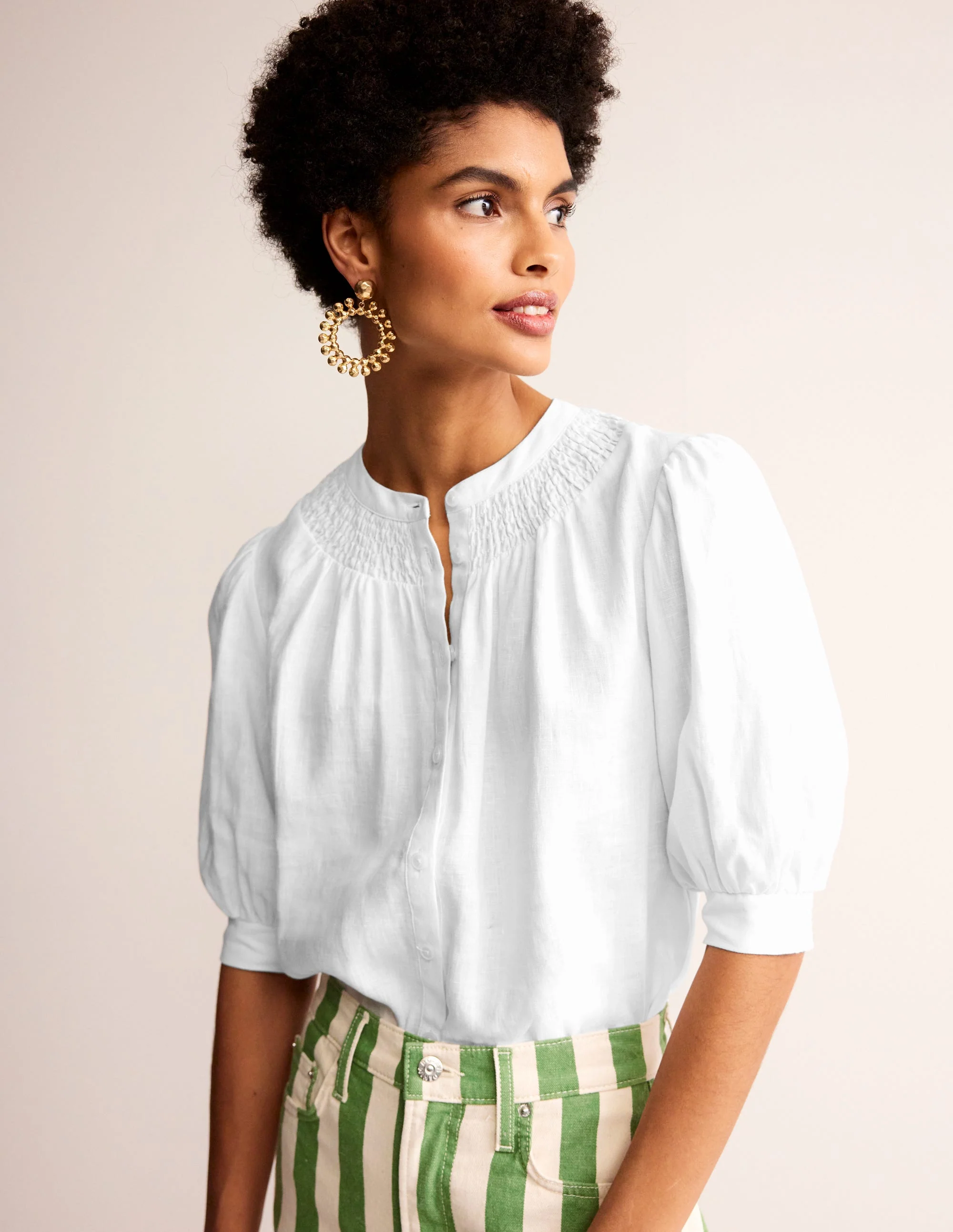 Ada Linen Top-White - Image 3