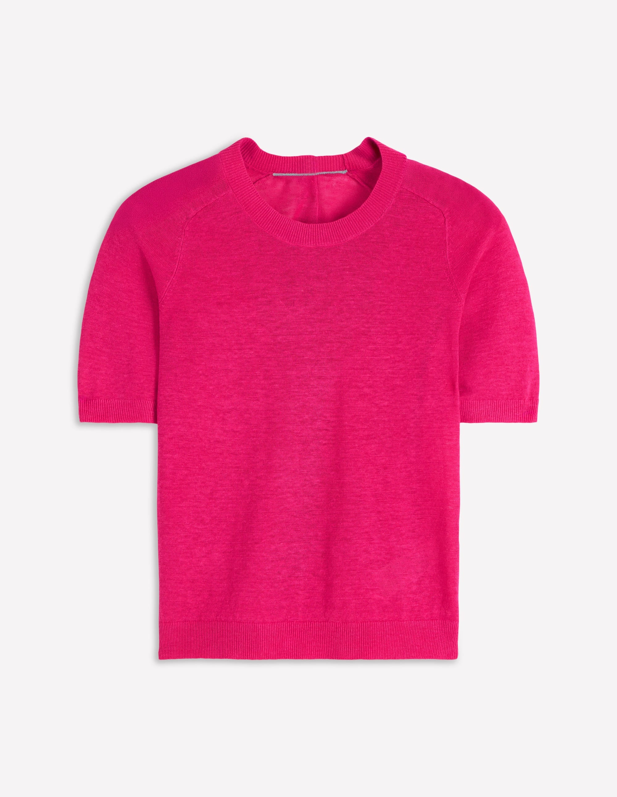 Agnes Linen Button T-Shirt-Pink Peony - Image 6
