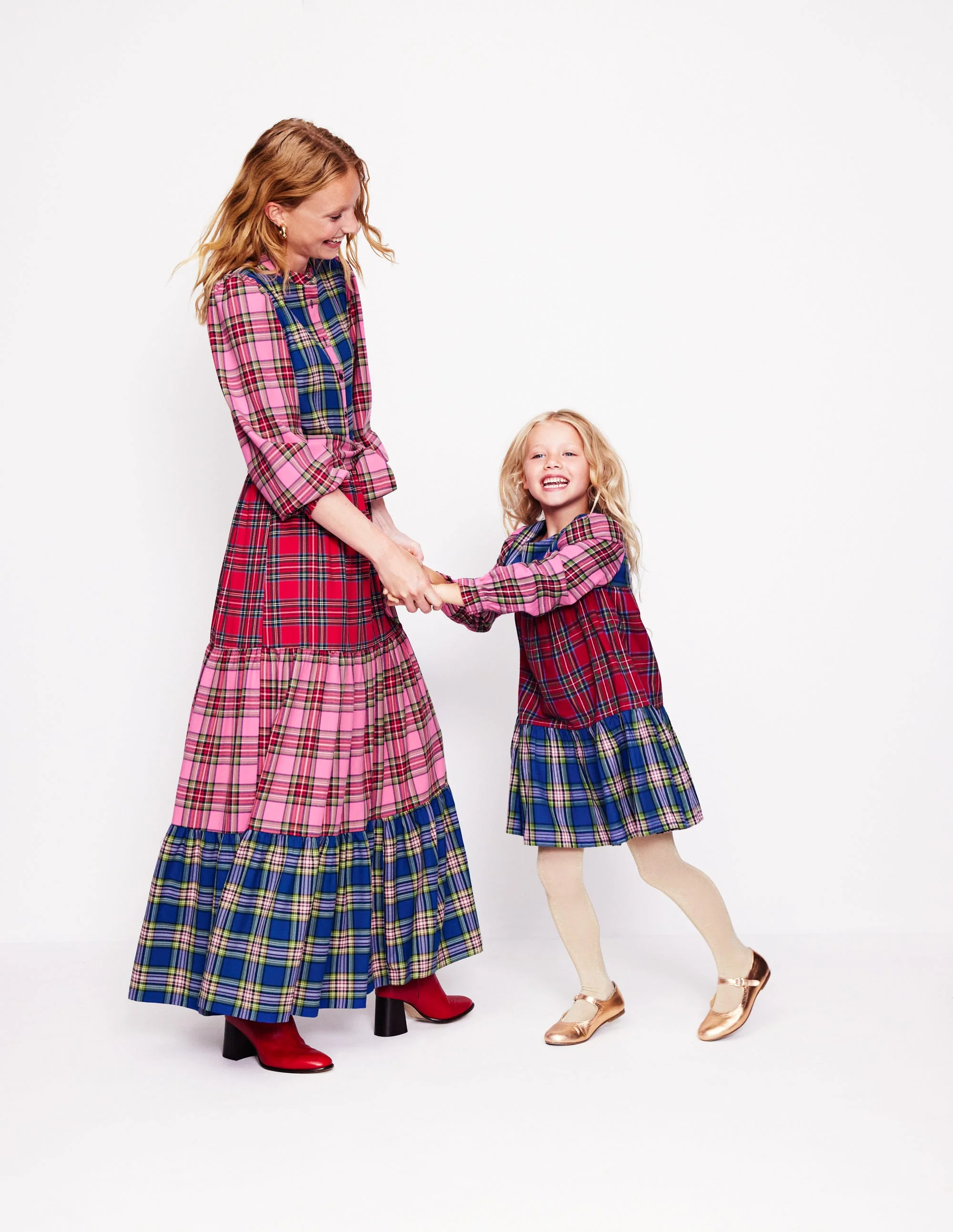Alba Check Maxi Dress-Multi Hotch Potch Check - Image 6