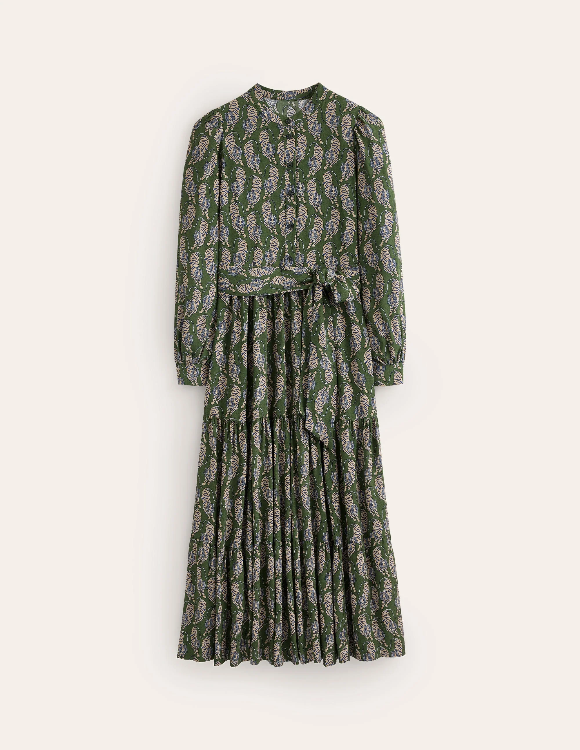 Alba Viscose Maxi Dress-Chive, Tiger - Image 6
