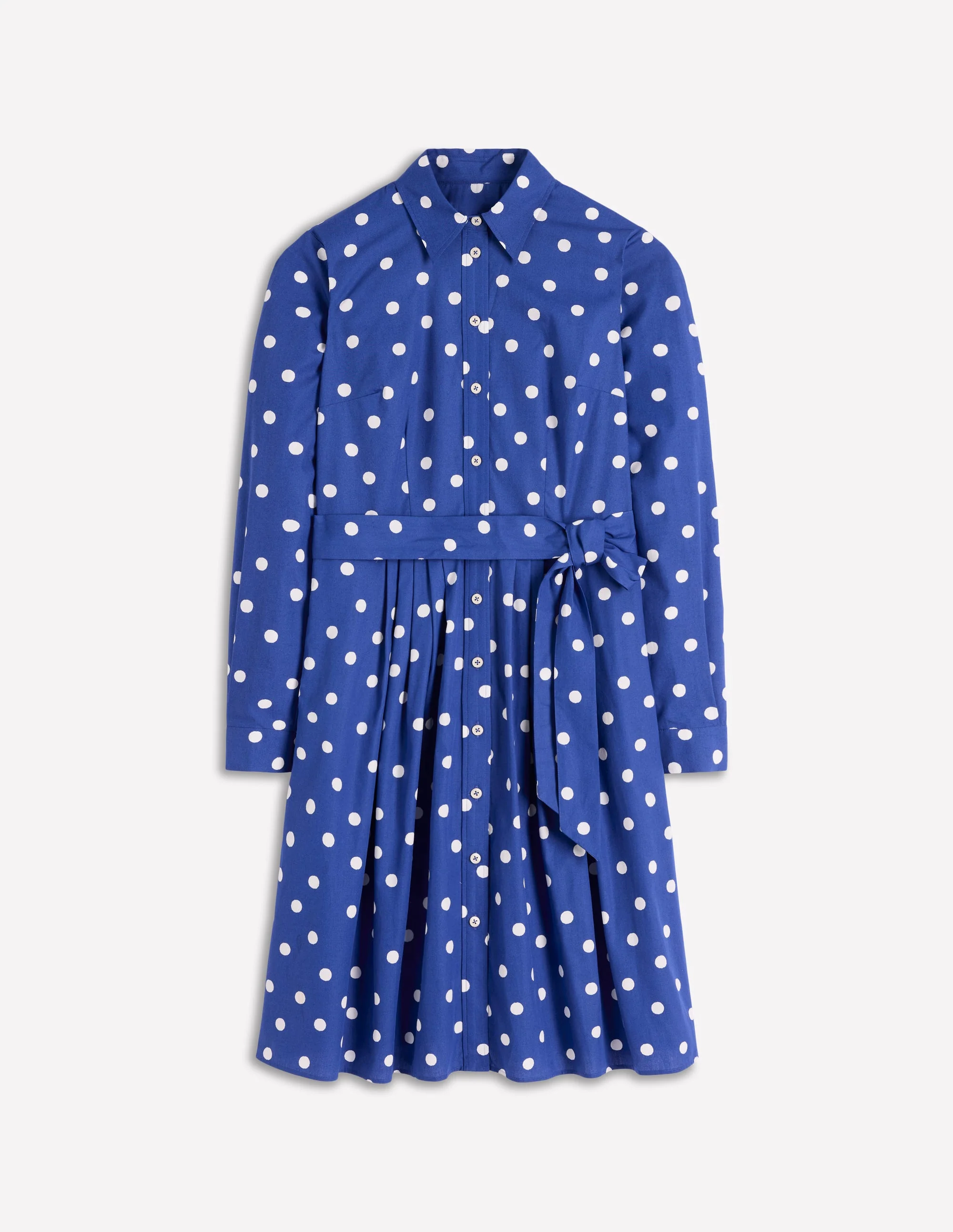 Alexa Long Sleeve Short Dress-Bright Blue, Painted Dot - Image 5