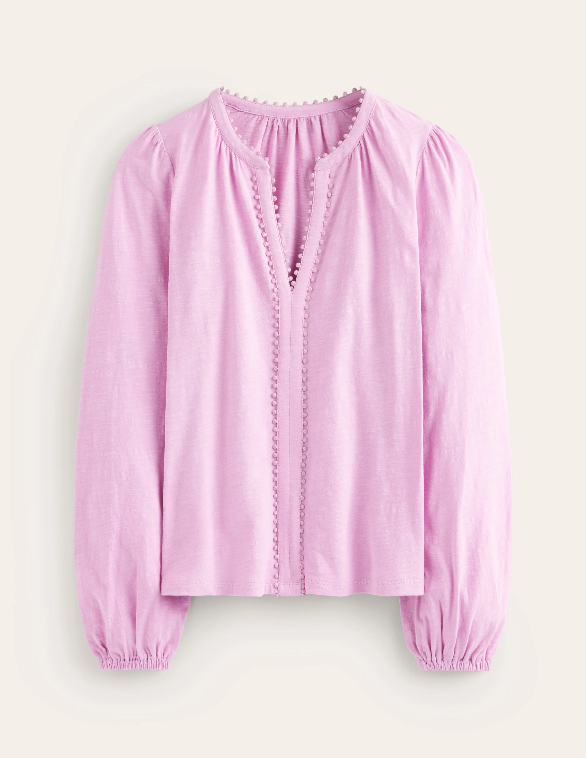 Ali Long Sleeve Pom Top-Soft Lavendar - Image 5